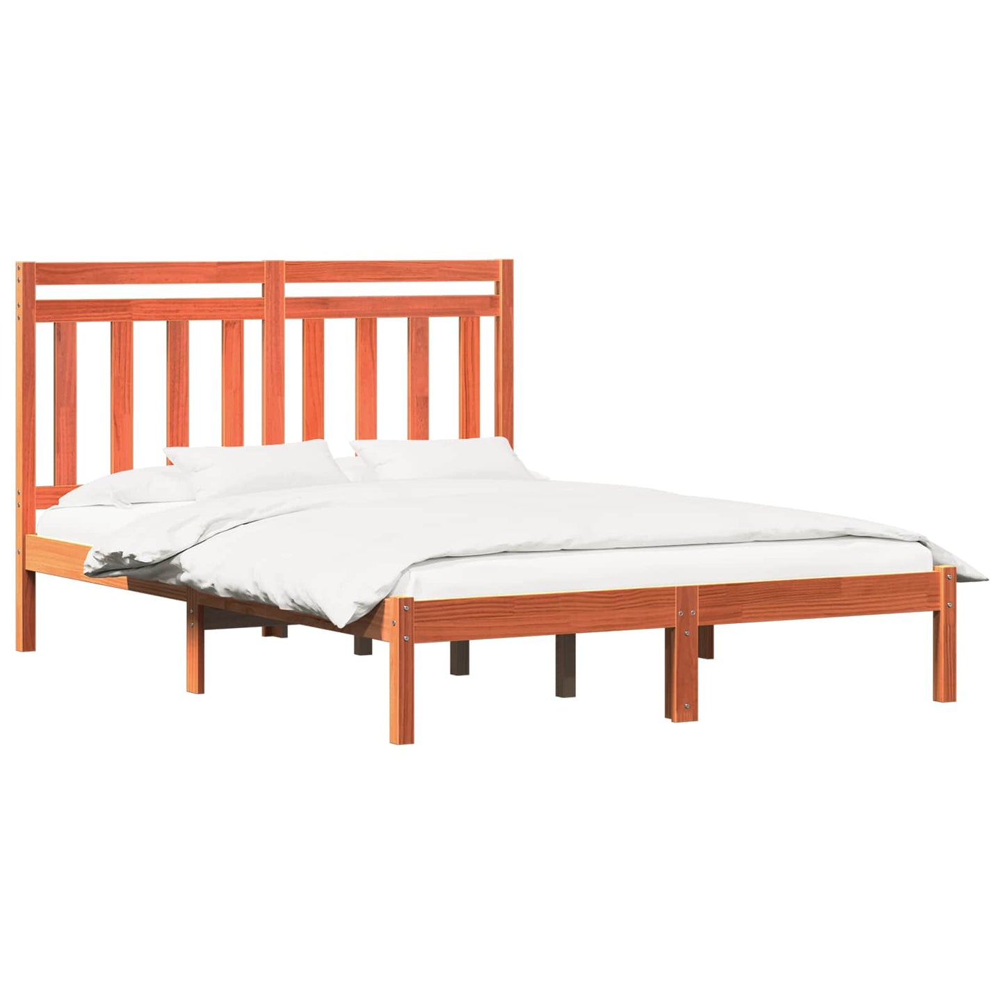 Bedframe Wasbruin 205,5 x 145,5 x 100 cm Massief Vurenhout is nu te koop bij PeponiXL, paradijselijk wonen!