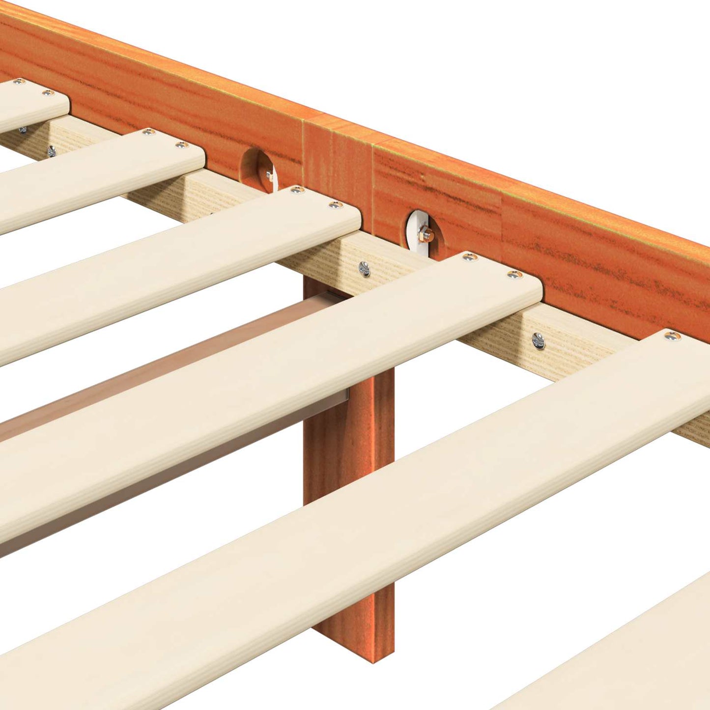 Bedframe Wasbruin 205,5 x 145,5 x 100 cm Massief Vurenhout is nu te koop bij PeponiXL, paradijselijk wonen!