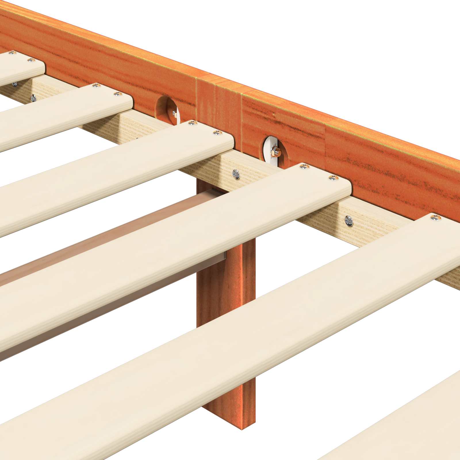 Bedframe Wasbruin 205,5 x 155,5 x 100 cm Massief Vurenhout is nu te koop bij PeponiXL, paradijselijk wonen!
