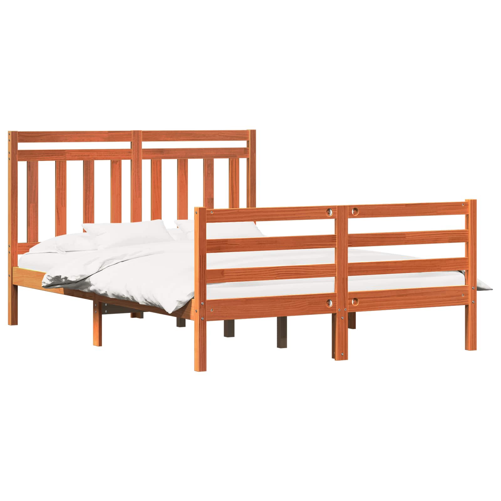 Bedframe met hoofdeinde Wasbruin 150 x 200 cm is nu te koop bij PeponiXL, paradijselijk wonen!