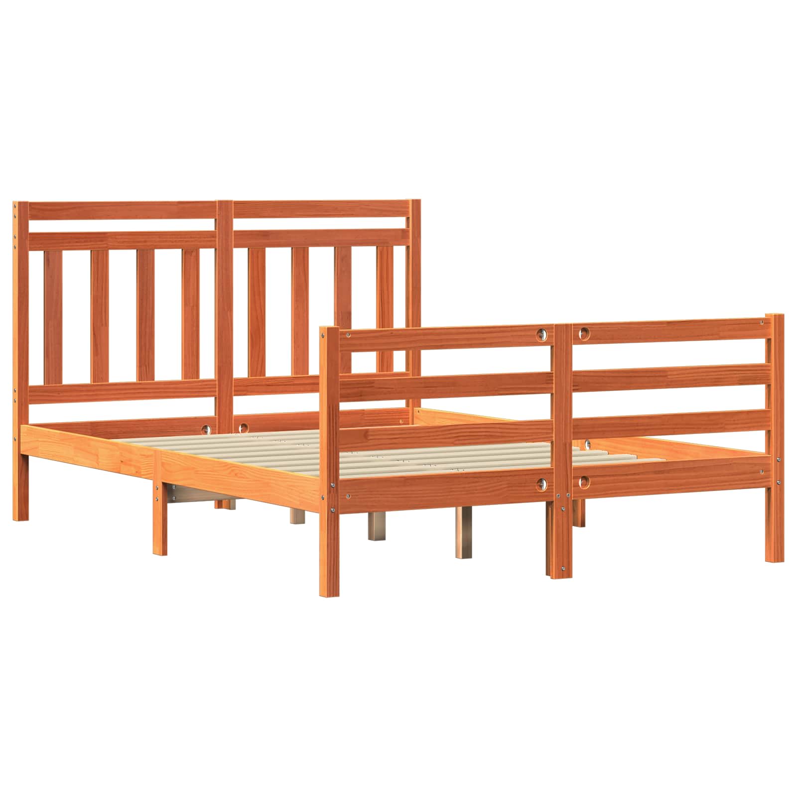 Bedframe met hoofdeinde Wasbruin 150 x 200 cm is nu te koop bij PeponiXL, paradijselijk wonen!