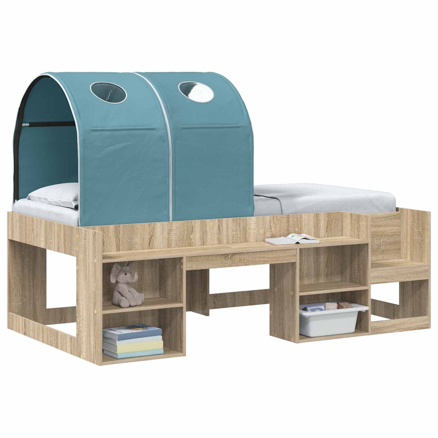 Bedtunnel 2 pcs Lichtblauw 211 x 52,5 x 2 cm Polyester is nu te koop bij PeponiXL, paradijselijk wonen!