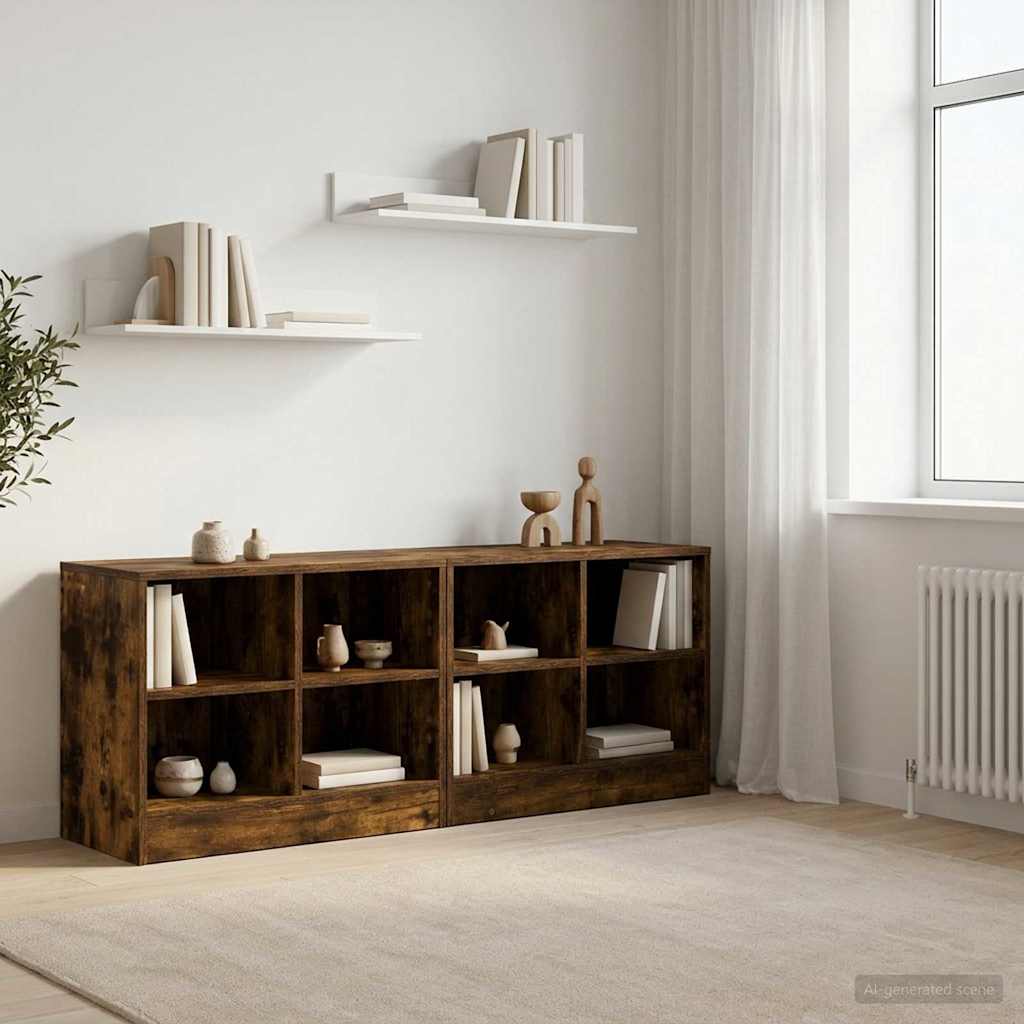 Bed kast 2 pcs Gerookt eiken 66 x 33 x 48 cm Bewerkt hout is nu te koop bij PeponiXL, paradijselijk wonen!