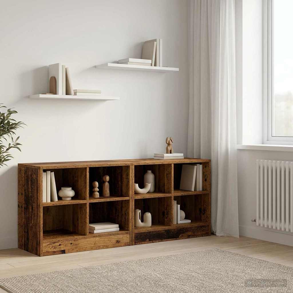 Bed kast met plank 2 pcs Oud hout 66 x 33 x 48 cm Bewerkt hout is nu te koop bij PeponiXL, paradijselijk wonen!