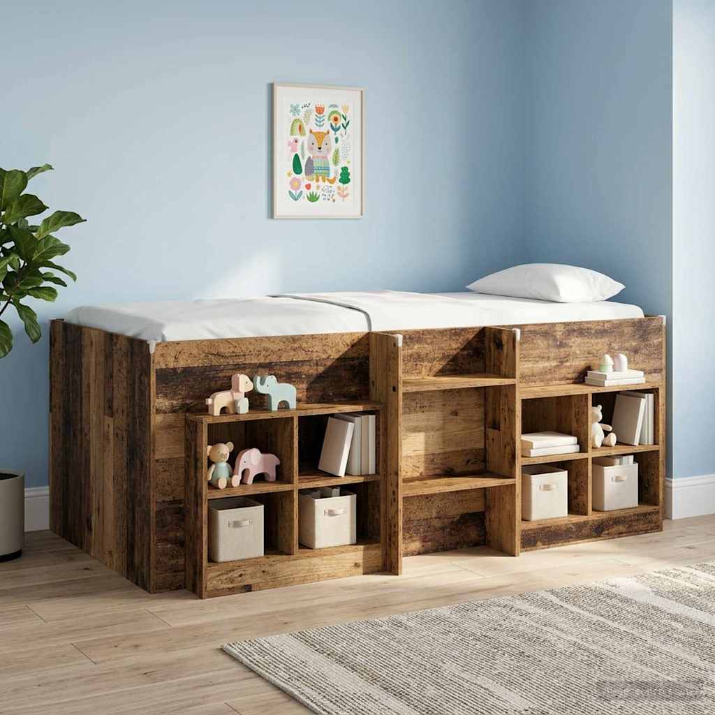 Bed kast met plank 2 pcs Oud hout 66 x 33 x 48 cm Bewerkt hout is nu te koop bij PeponiXL, paradijselijk wonen!