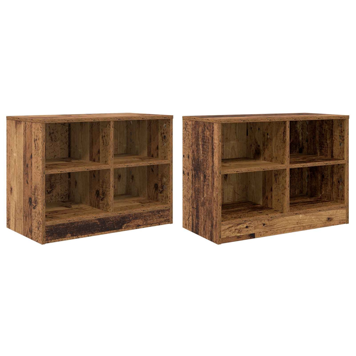 Bed kast met plank 2 pcs Oud hout 66 x 33 x 48 cm Bewerkt hout is nu te koop bij PeponiXL, paradijselijk wonen!