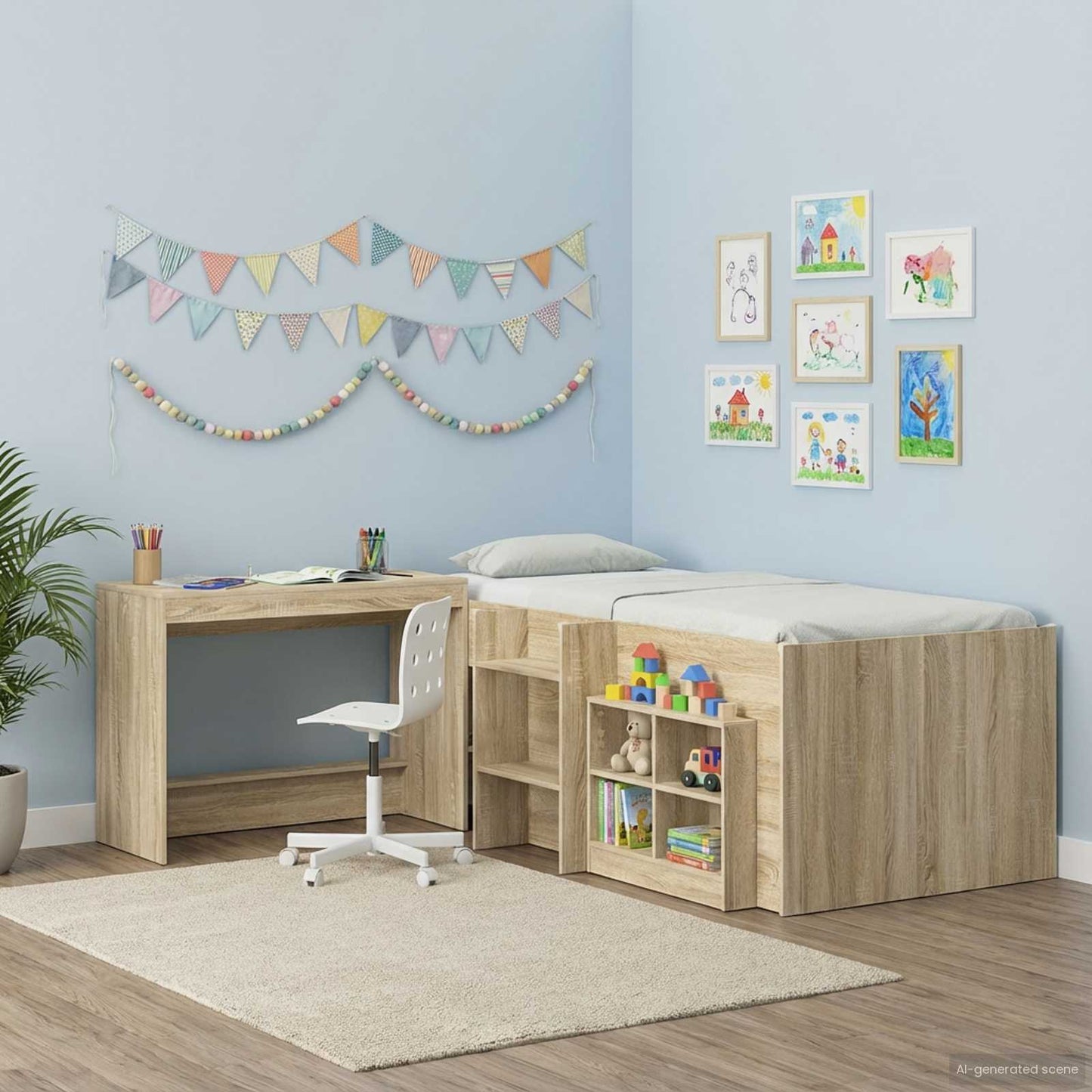 Bed Bureau Sonoma Eiken 100 x 45 x 75 cm Bewerkt hout is nu te koop bij PeponiXL, paradijselijk wonen!