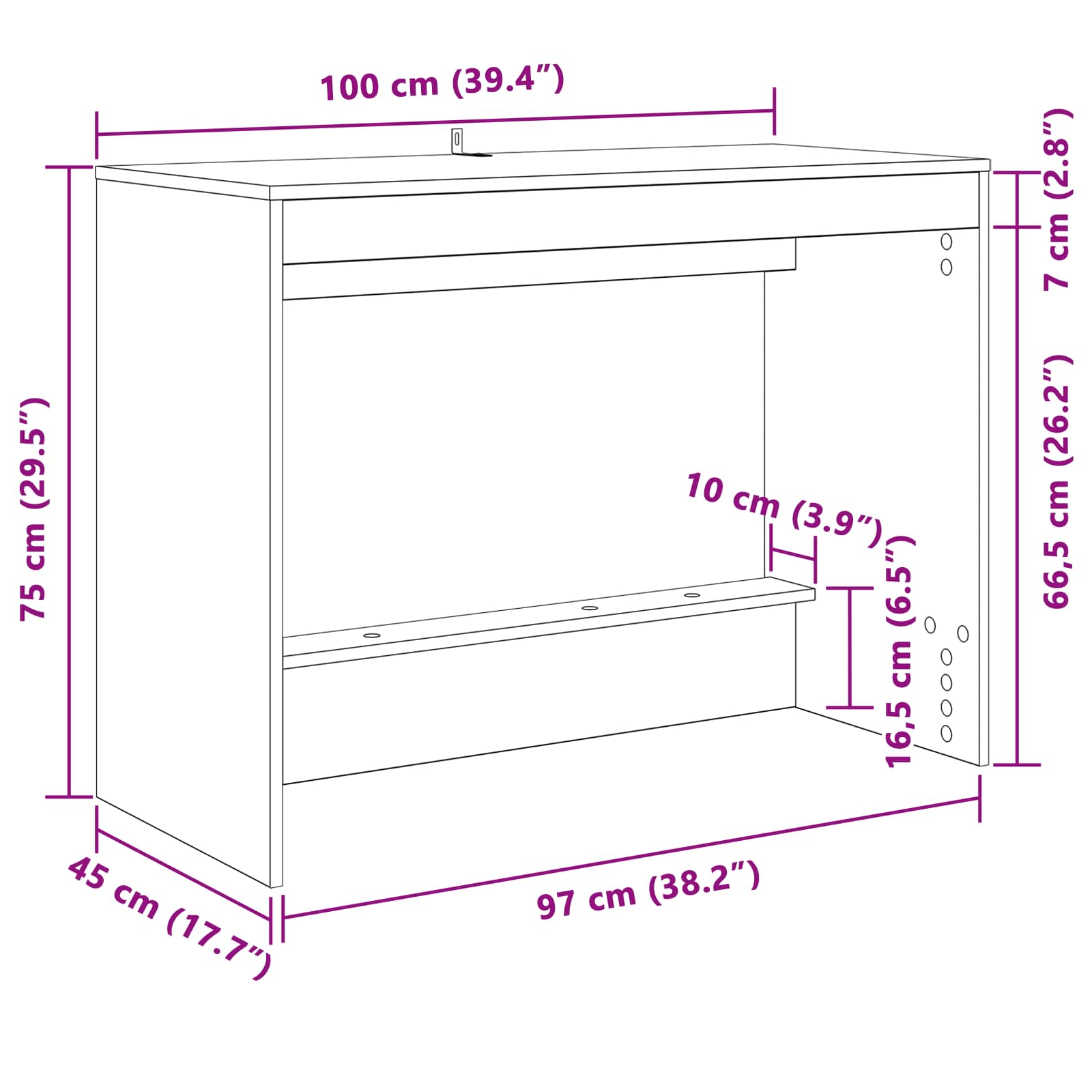 Bed Bureau Artisan Eiken 100 x 45 x 75 cm Bewerkt hout is nu te koop bij PeponiXL, paradijselijk wonen!