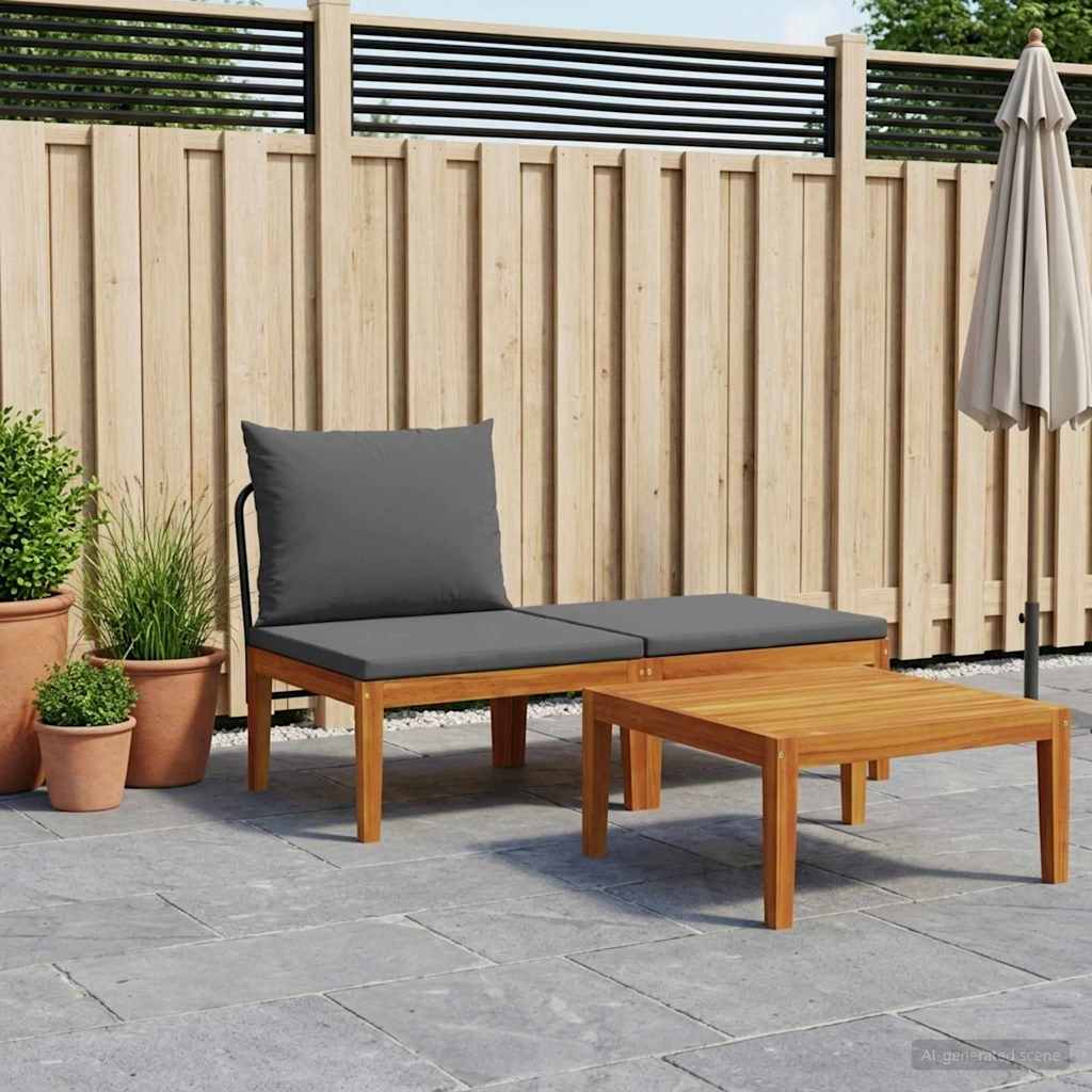 3 pcs Loungeset Massief Acaciahout Naturel