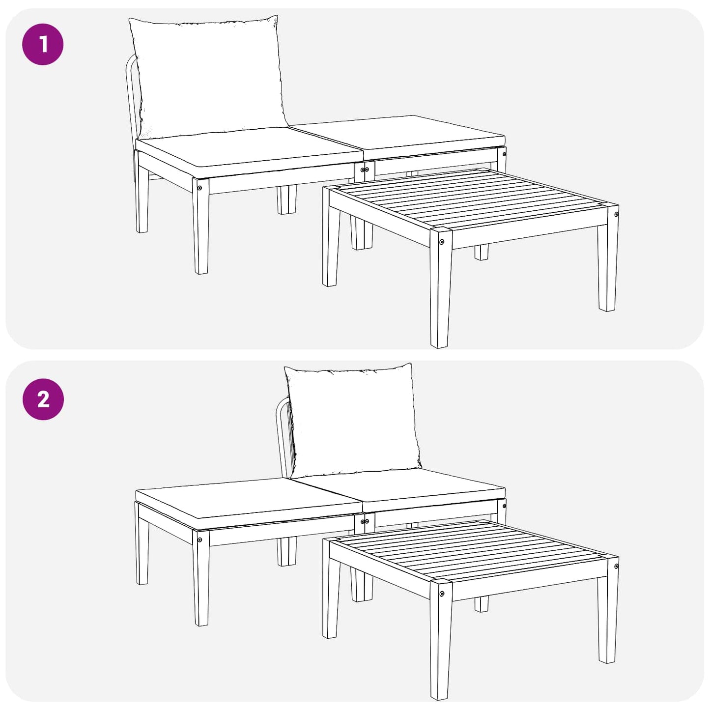 3 pcs Loungeset Massief Acaciahout Naturel