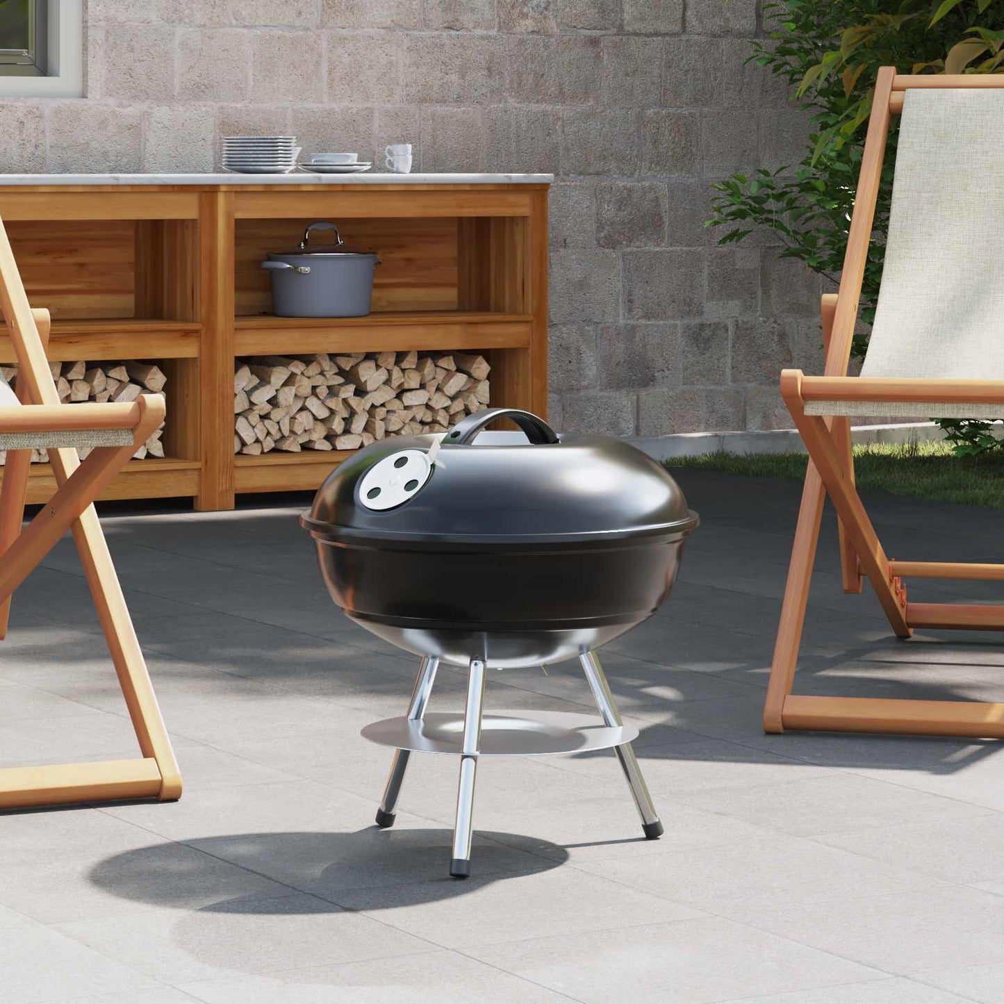 Houtskool Grill Zwart 36,5 x 36,5 x 40 cm is nu te koop bij PeponiXL, paradijselijk wonen!