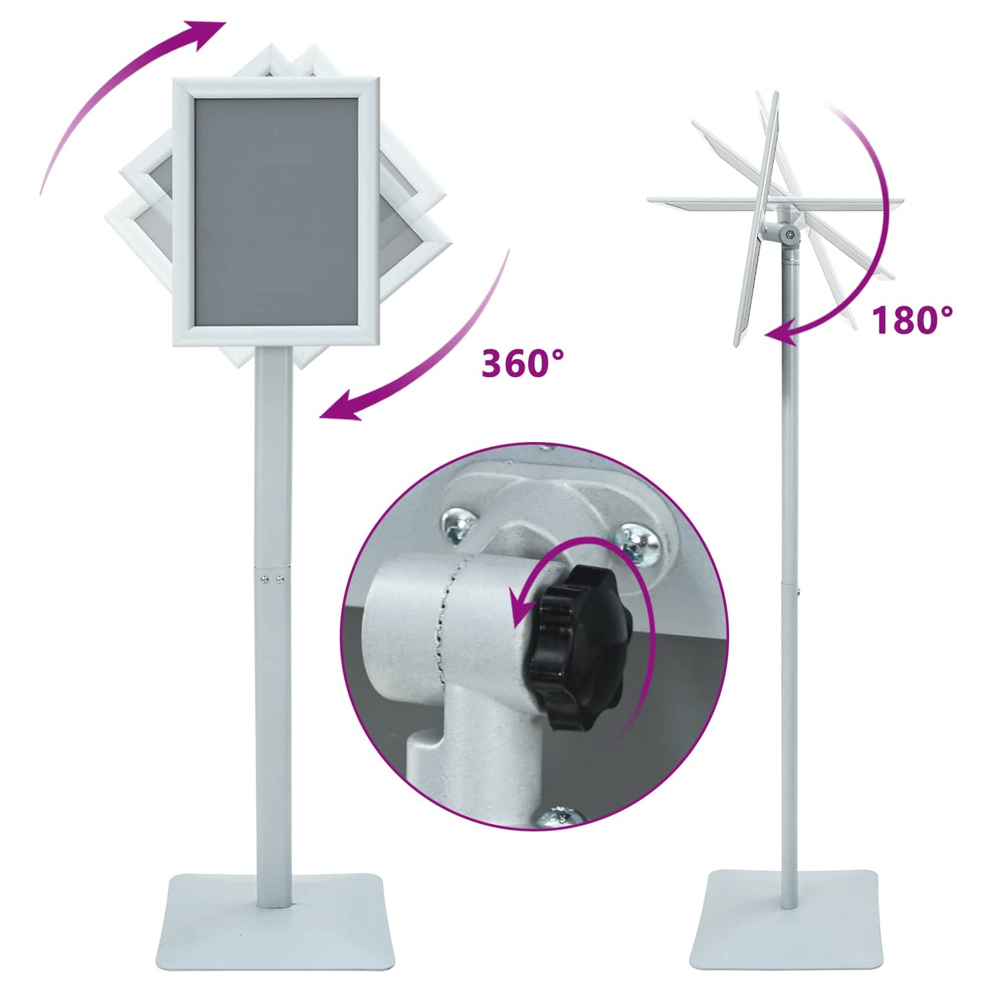 Pedestal Posterstand Zilver 32 x 27 x 119 cm Gietijzer is nu te koop bij PeponiXL, paradijselijk wonen!