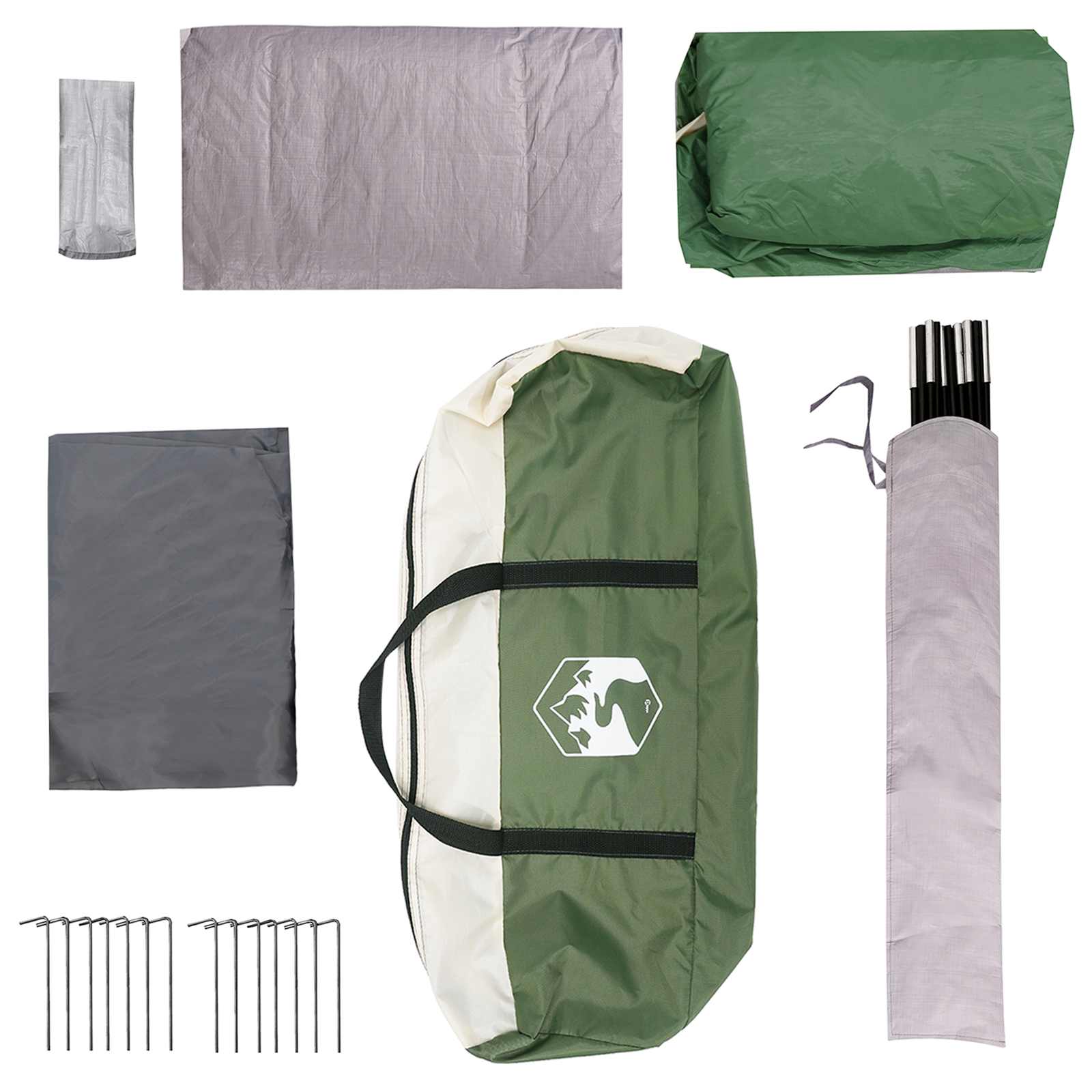 Gezinstent met dak Groen 320 x 210 x 180 cm Polyester is nu te koop bij PeponiXL, paradijselijk wonen!