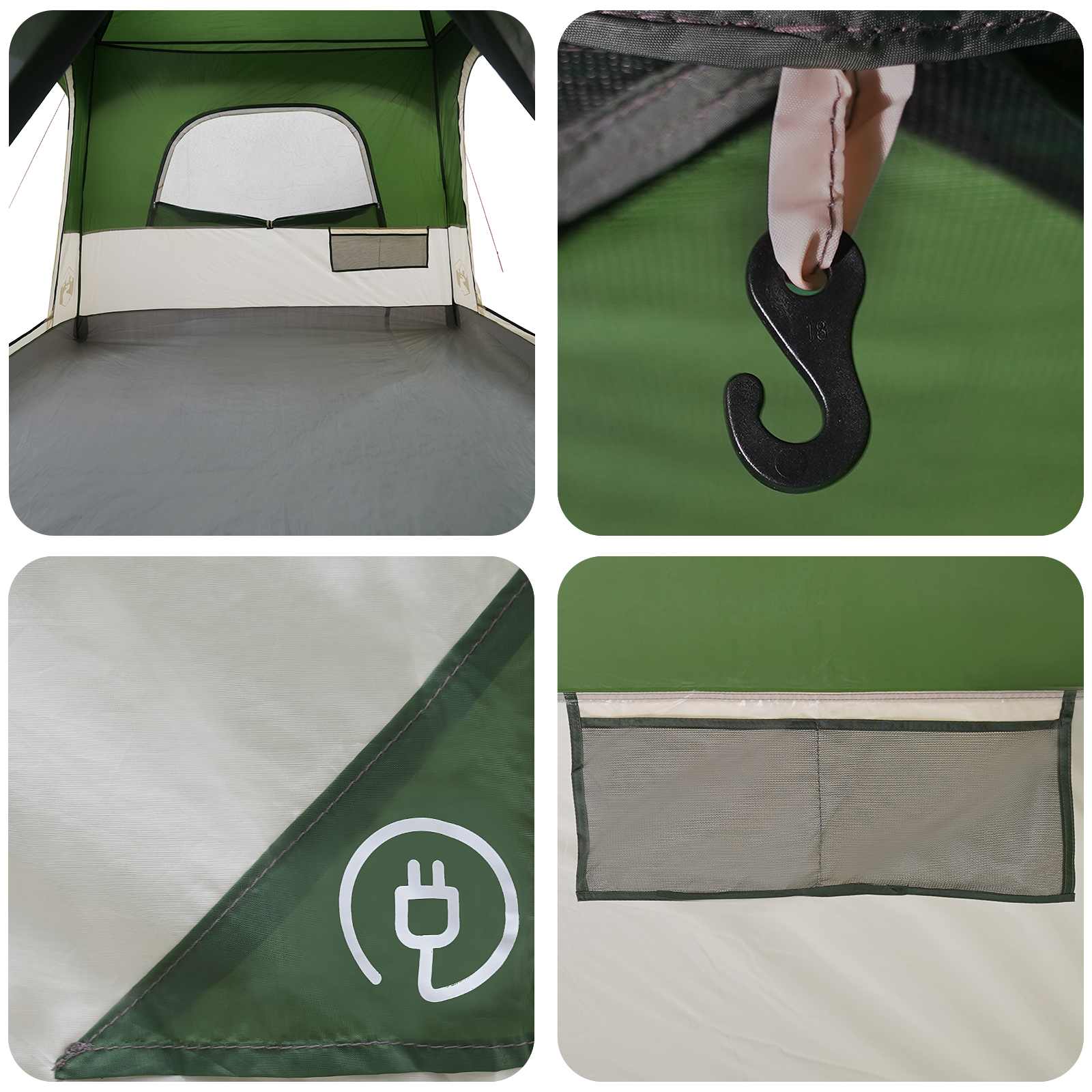 Gezinstent met dak Groen 320 x 210 x 180 cm Polyester is nu te koop bij PeponiXL, paradijselijk wonen!