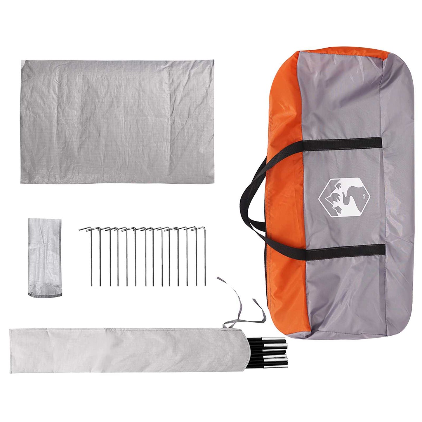 Huisje Tent Grijs en Oranje 300 x 210 x 156 cm Polyester is nu te koop bij PeponiXL, paradijselijk wonen!