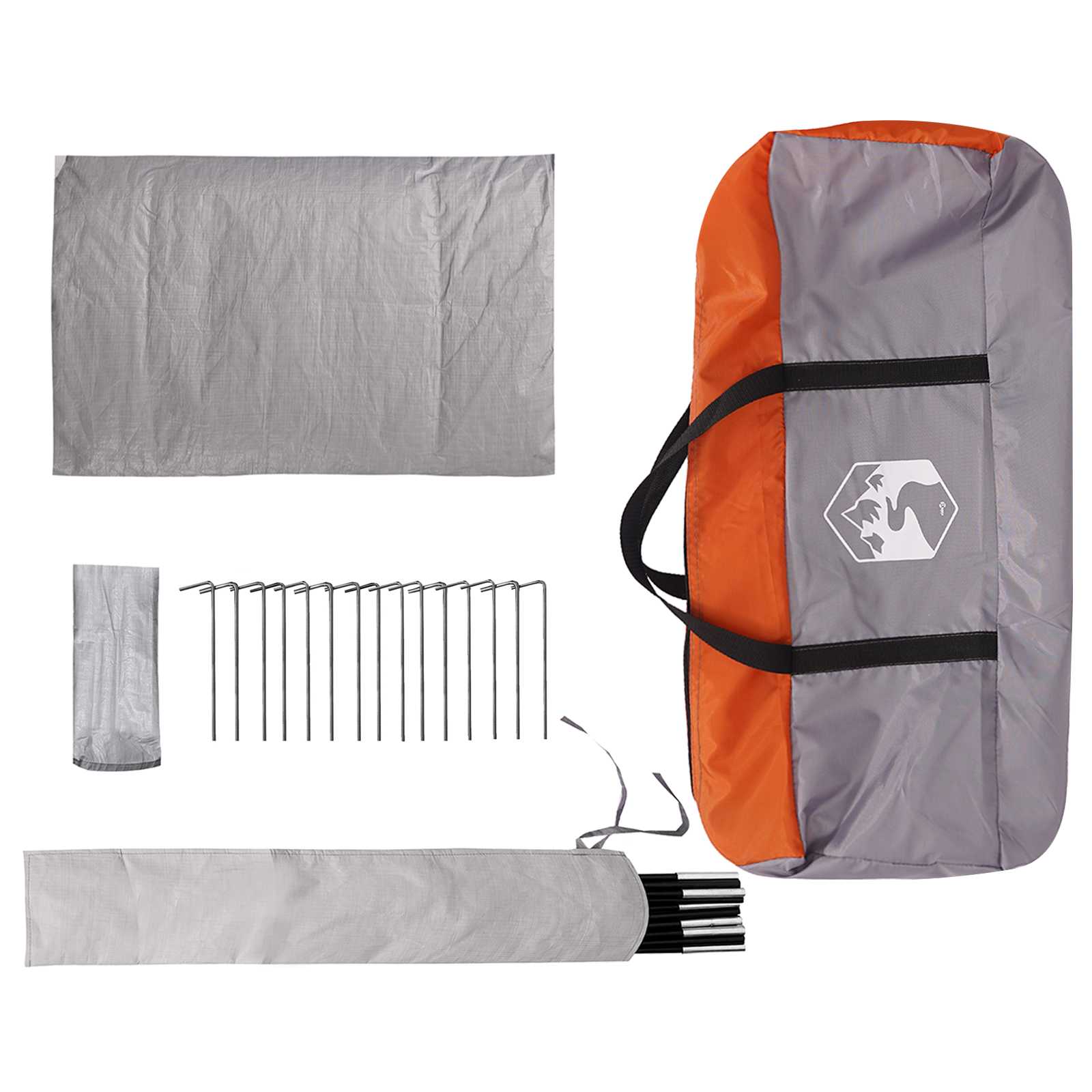 Huisje Tent Grijs en Oranje 400 x 210 x 180 cm Polyester is nu te koop bij PeponiXL, paradijselijk wonen!