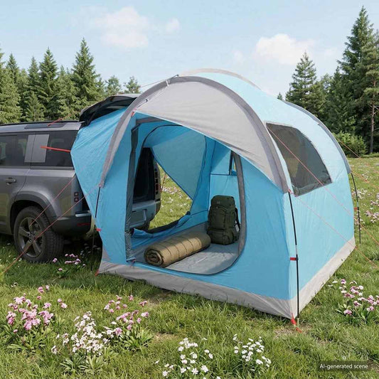 Autotent met dak Blauw 239 x 210 x 210 cm Polyester en staal is nu te koop bij PeponiXL, paradijselijk wonen!