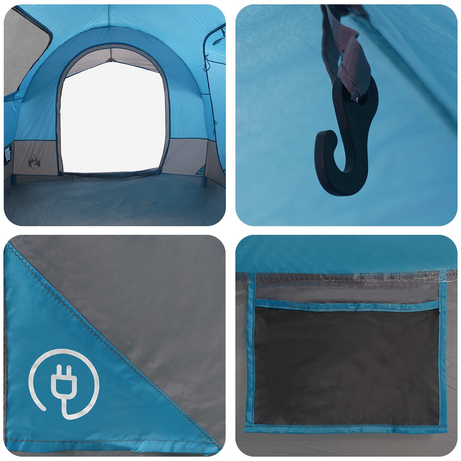 Tailgate Tent met Regenfly Waterdicht Blauw 250 x 250 x 220 cm is nu te koop bij PeponiXL, paradijselijk wonen!