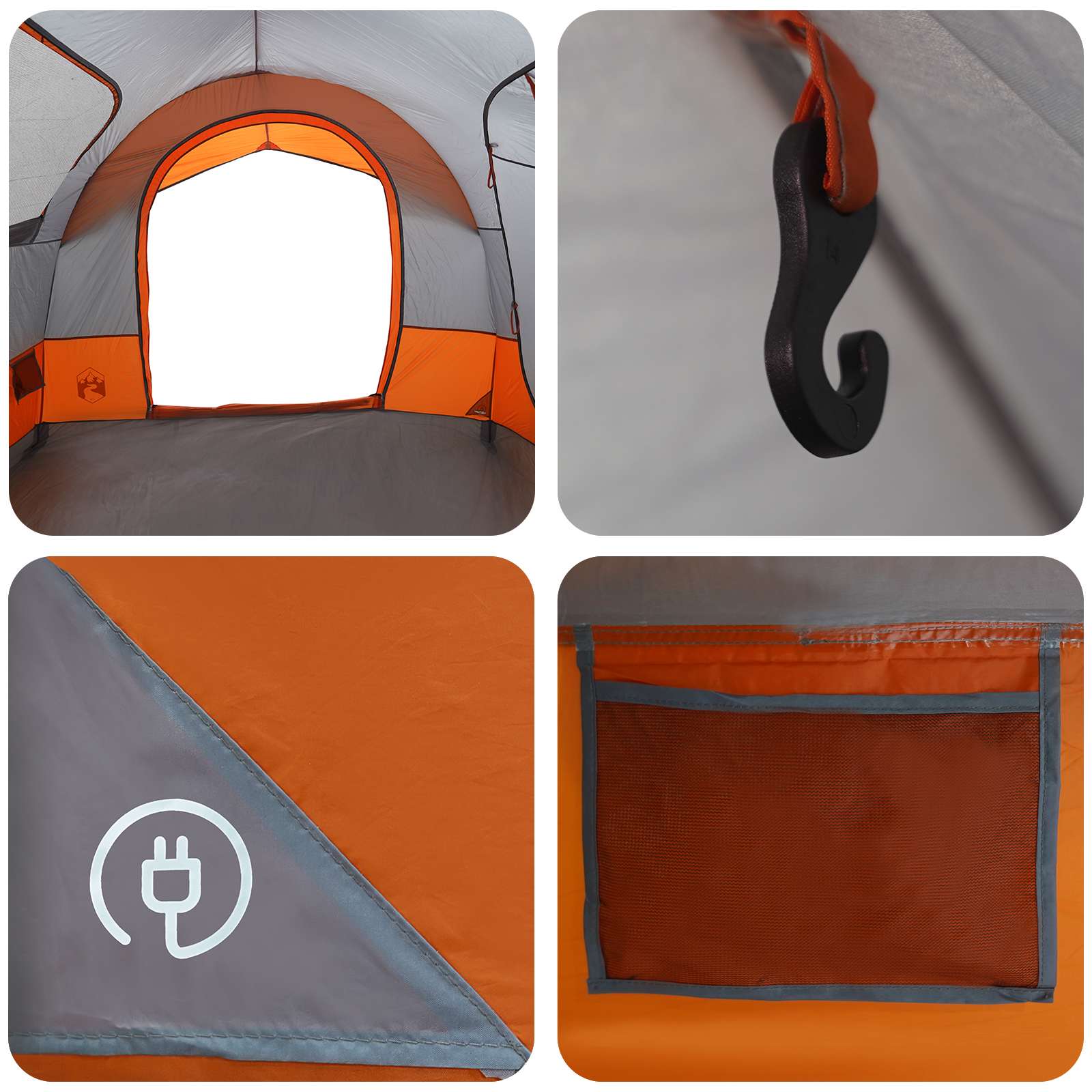 Tailgate Tent met Regenfly Waterdicht Grijs en Oranje is nu te koop bij PeponiXL, paradijselijk wonen!