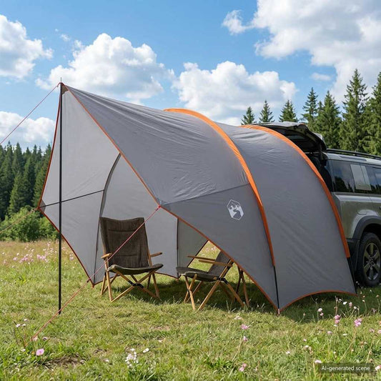 Tailgate Luifel Waterdicht Grijs en Oranje 405 x 280 x 220 cm is nu te koop bij PeponiXL, paradijselijk wonen!