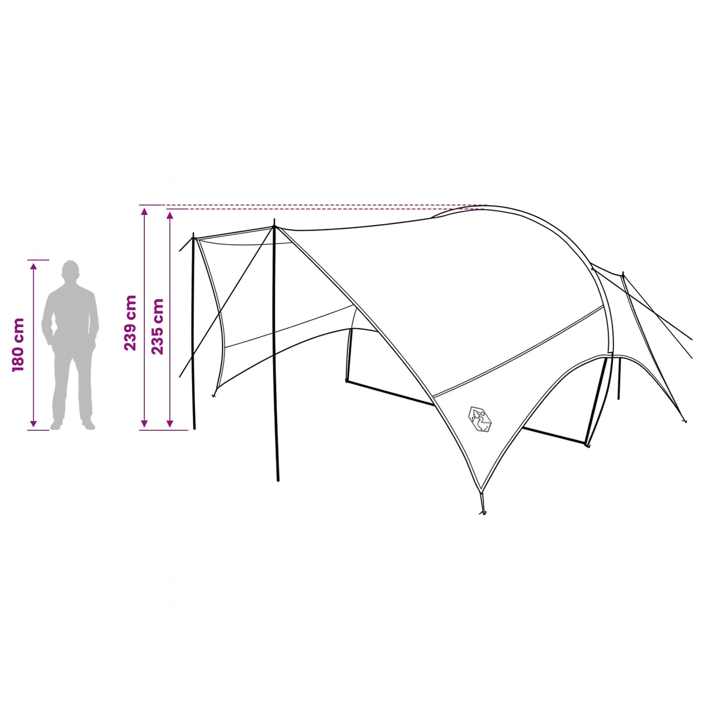 Camping Tarp Waterbestendig Groen 550 x 400 x 230 cm is nu te koop bij PeponiXL, paradijselijk wonen!