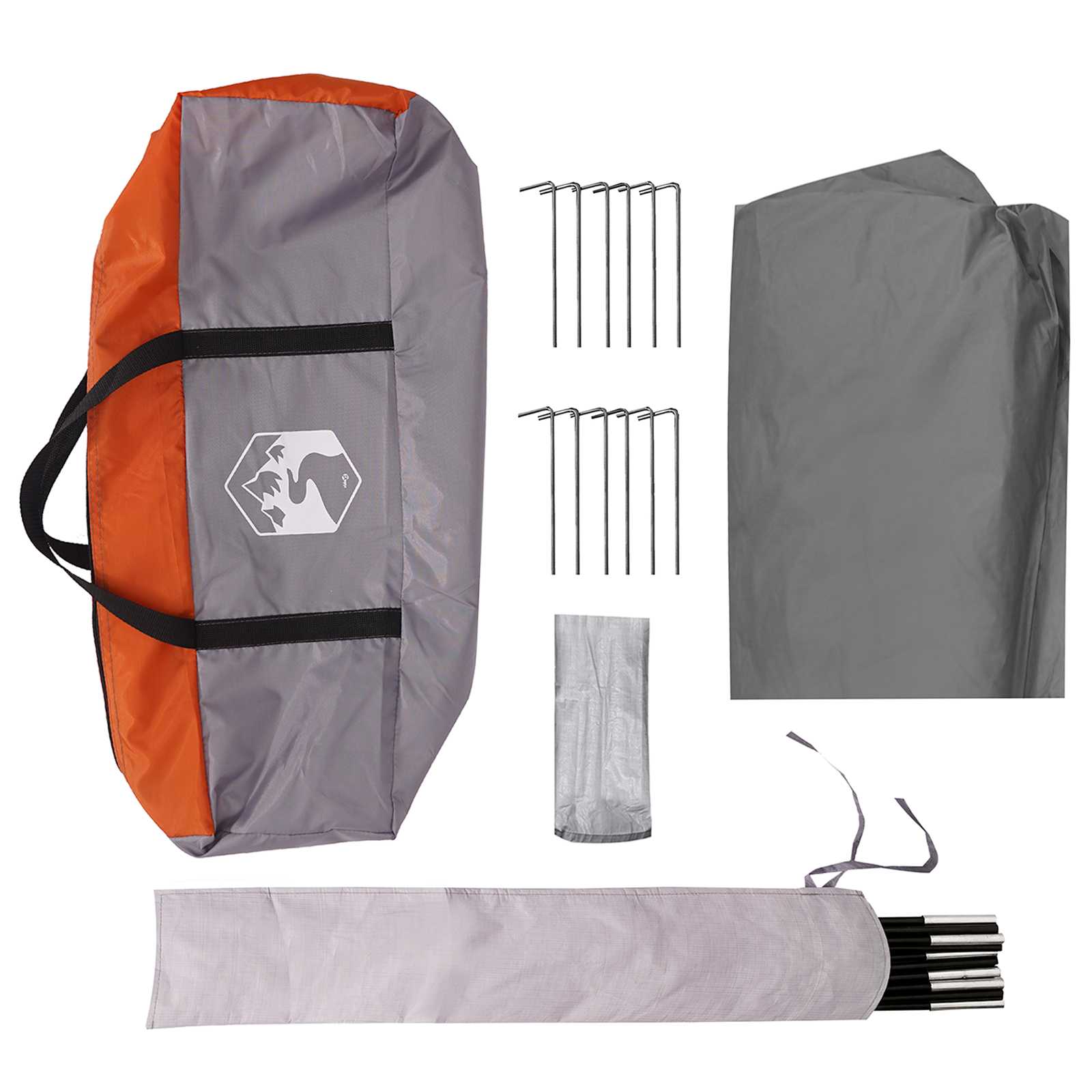 Camping Tarp Waterbestendig Grijs en Oranje 550 x 400 x 230 cm is nu te koop bij PeponiXL, paradijselijk wonen!