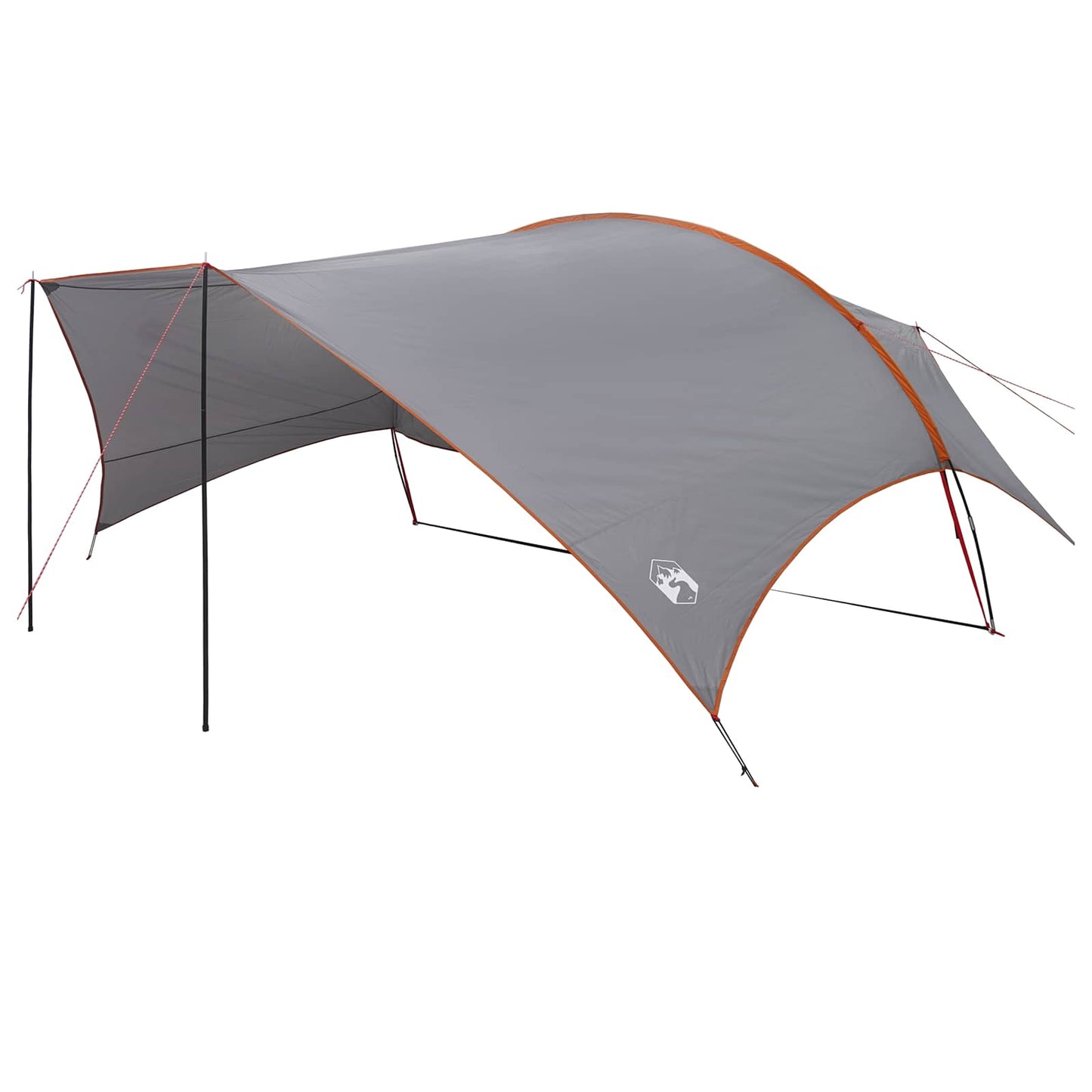 Camping Tarp Waterbestendig Grijs en Oranje 695 x 580 x 200 cm is nu te koop bij PeponiXL, paradijselijk wonen!