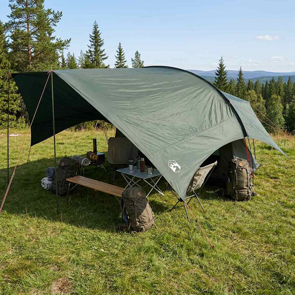 Camping Tarp Waterbestendig Legergroen 695 x 580 x 200 cm is nu te koop bij PeponiXL, paradijselijk wonen!