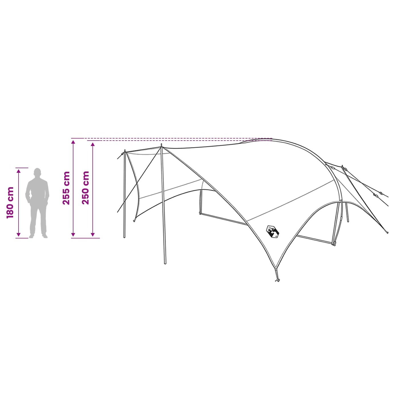 Camping Tarp Waterbestendig Legergroen 695 x 580 x 200 cm is nu te koop bij PeponiXL, paradijselijk wonen!