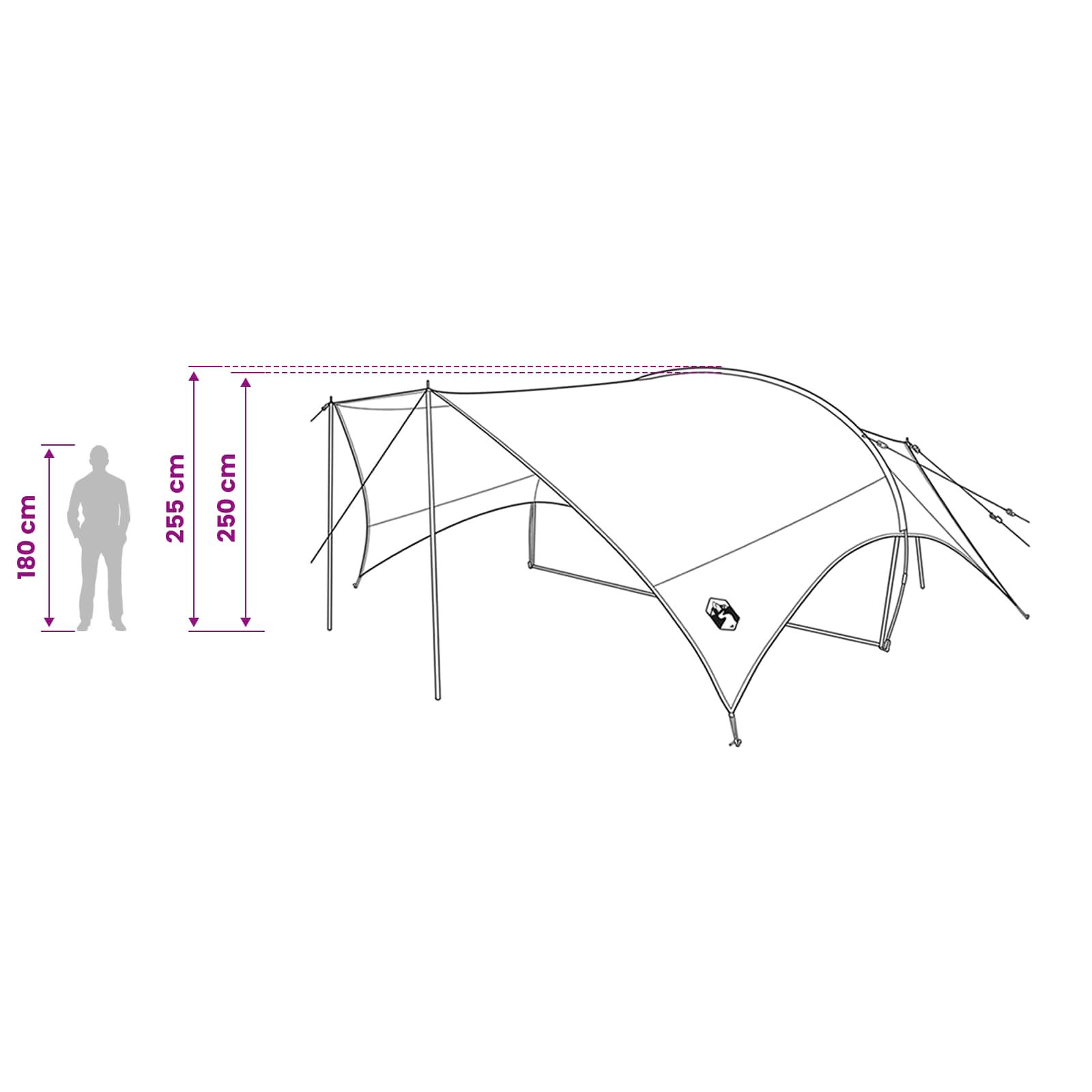 Camping Tarp Waterbestendig Legergroen 695 x 580 x 200 cm is nu te koop bij PeponiXL, paradijselijk wonen!