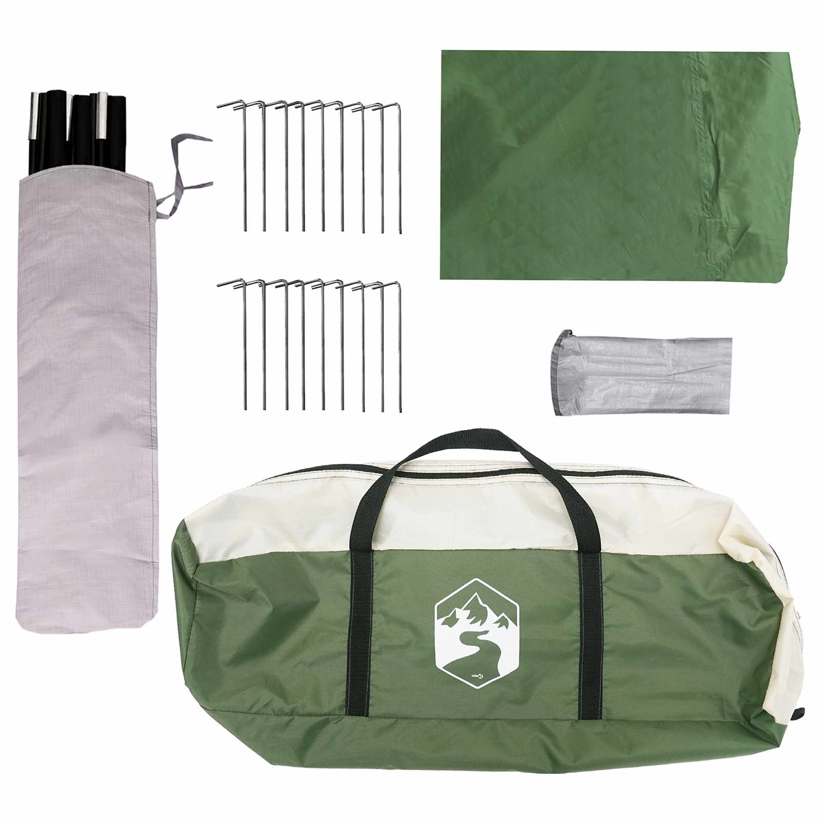 Gezinstent met dak Groen 450 x 400 x 265 cm Polyester en staal is nu te koop bij PeponiXL, paradijselijk wonen!