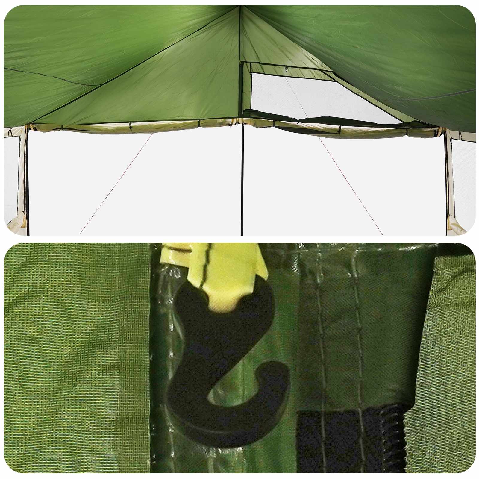 Gezinstent met dak Groen 450 x 400 x 265 cm Polyester en staal is nu te koop bij PeponiXL, paradijselijk wonen!
