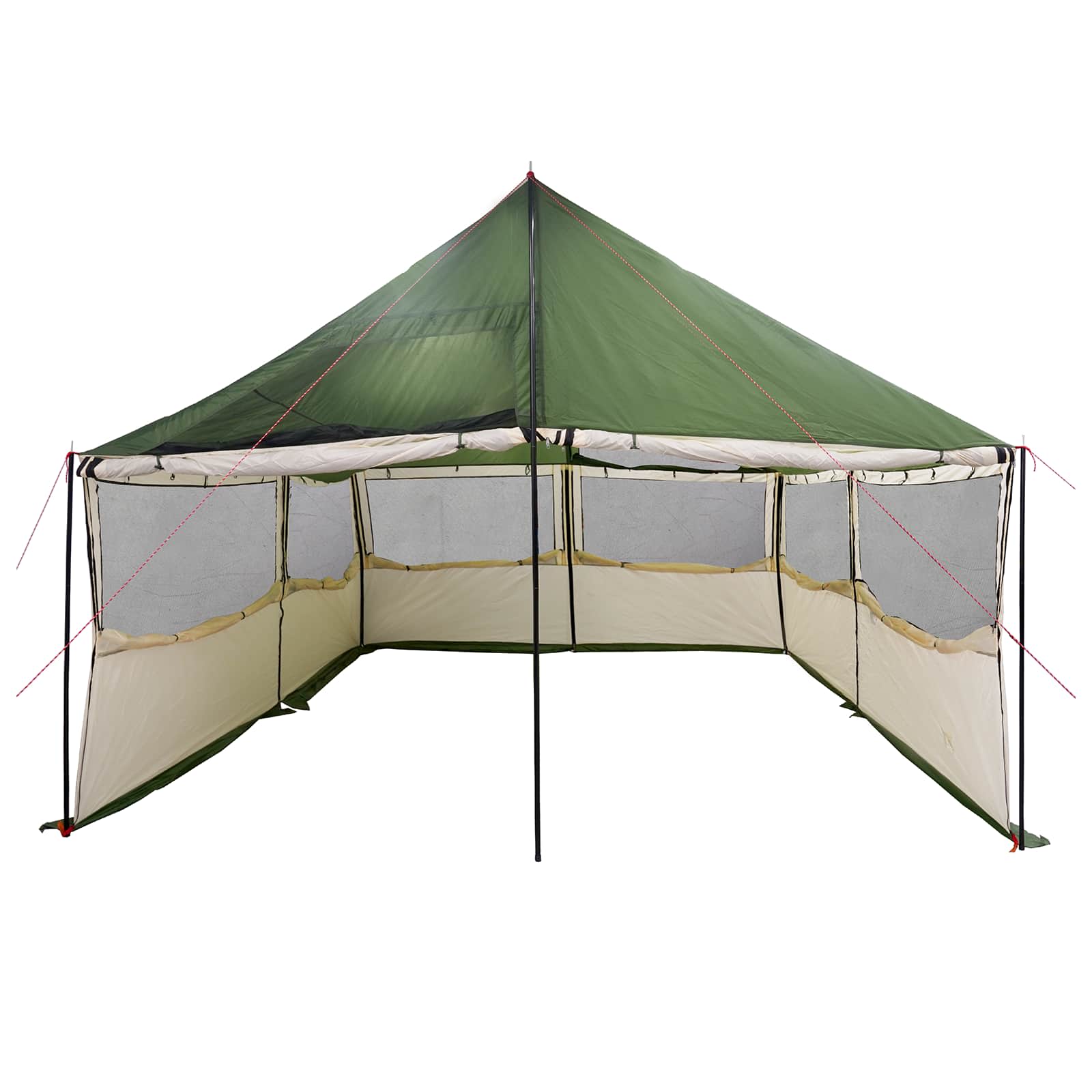 Gezinstent met dak Groen 450 x 400 x 265 cm Polyester en staal is nu te koop bij PeponiXL, paradijselijk wonen!