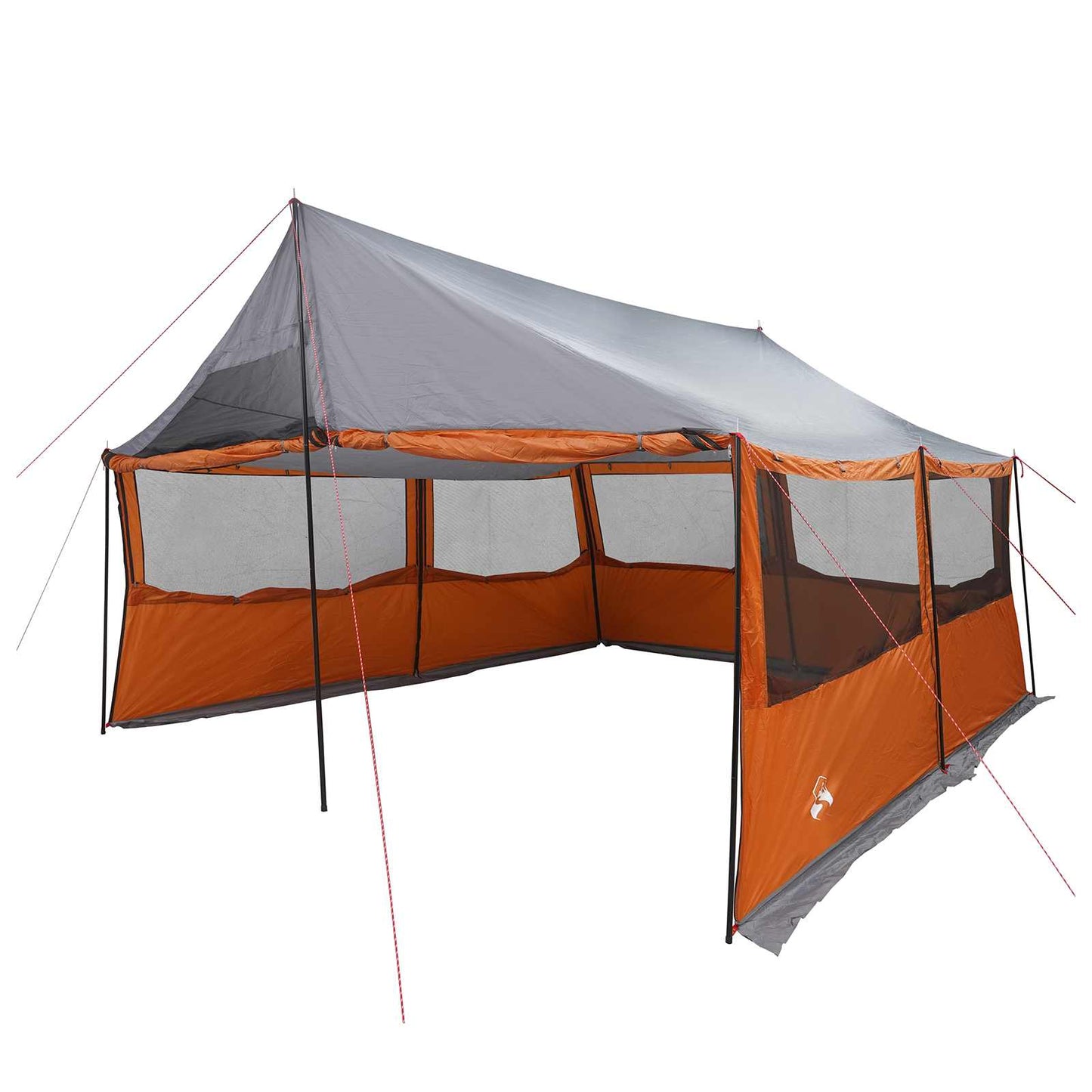 Gezinstent met dak Grijs en Oranje 450 x 400 x 265 cm is nu te koop bij PeponiXL, paradijselijk wonen!