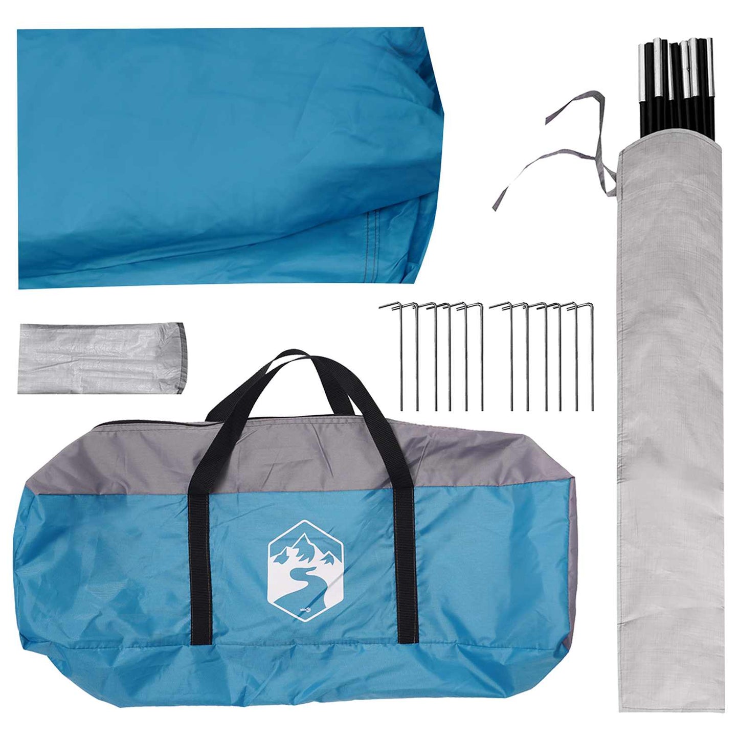 Partytent met dak Blauw 500 x 500 x 350 cm Polyester en staal is nu te koop bij PeponiXL, paradijselijk wonen!