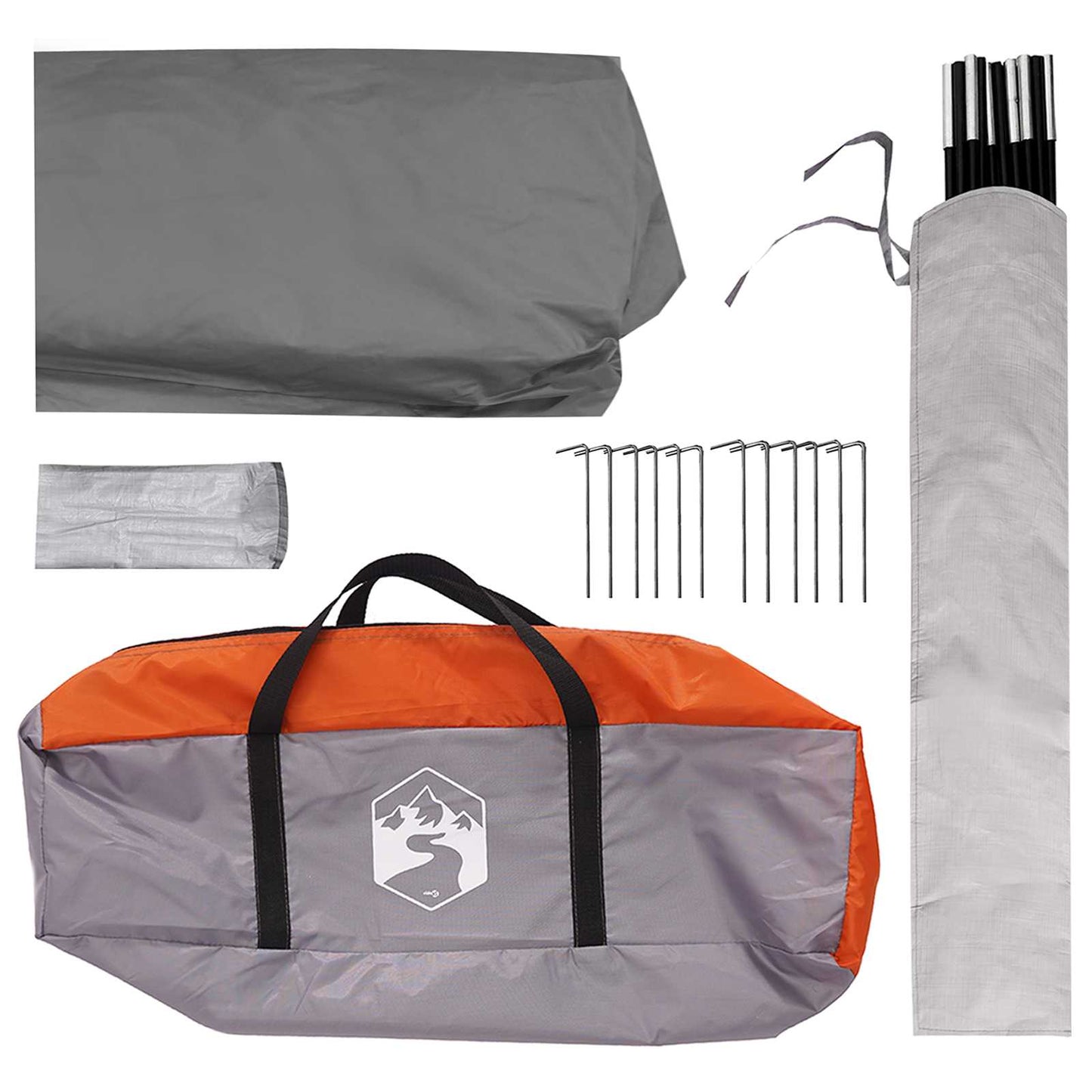 Partytent Grijs en Oranje 500 x 500 x 350 cm Polyester en staal is nu te koop bij PeponiXL, paradijselijk wonen!