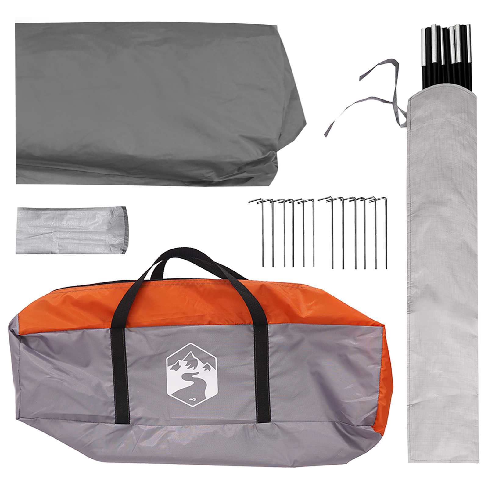 Partytent Grijs en Oranje 500 x 500 x 350 cm Polyester en staal is nu te koop bij PeponiXL, paradijselijk wonen!