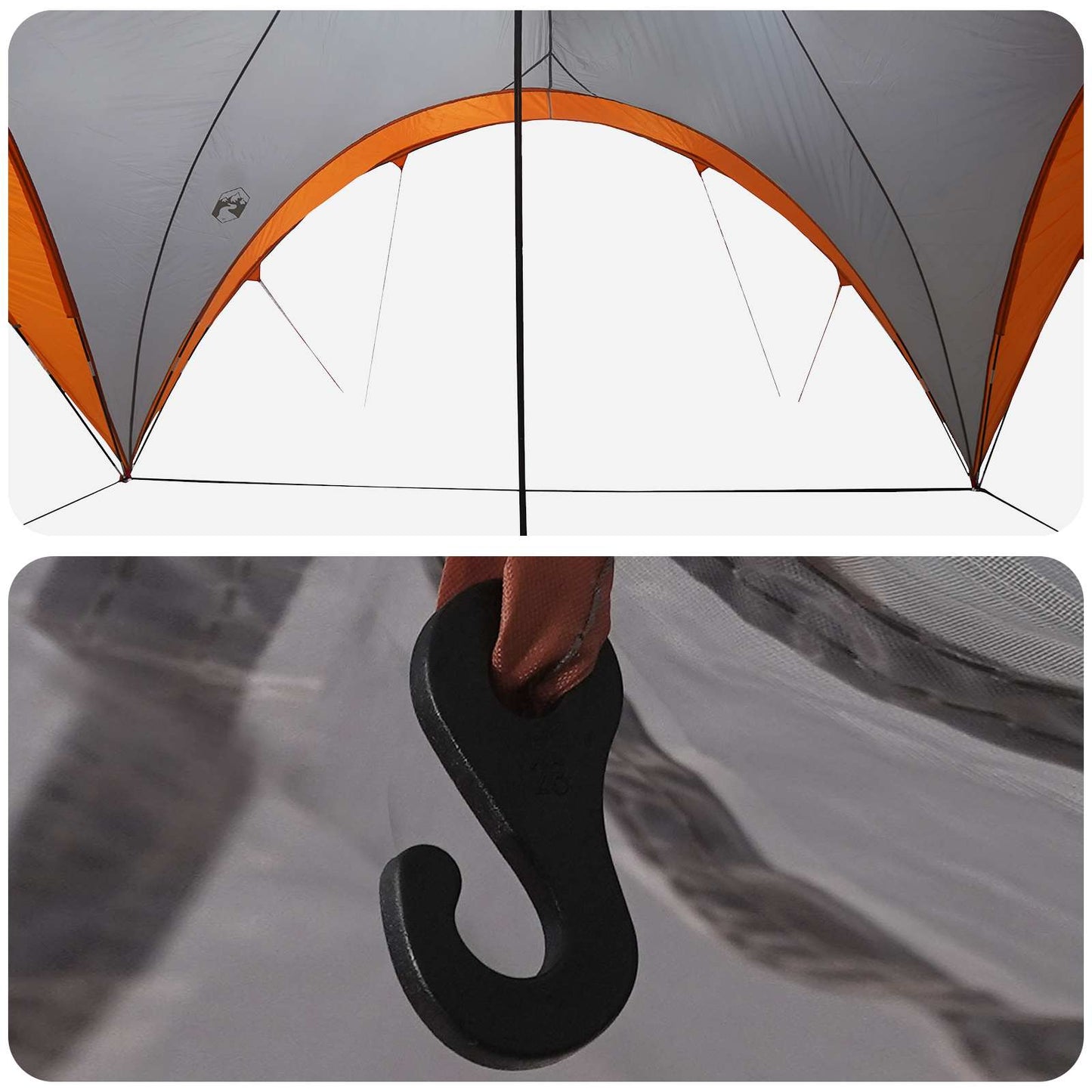 Partytent Grijs en Oranje 500 x 500 x 350 cm Polyester en staal is nu te koop bij PeponiXL, paradijselijk wonen!