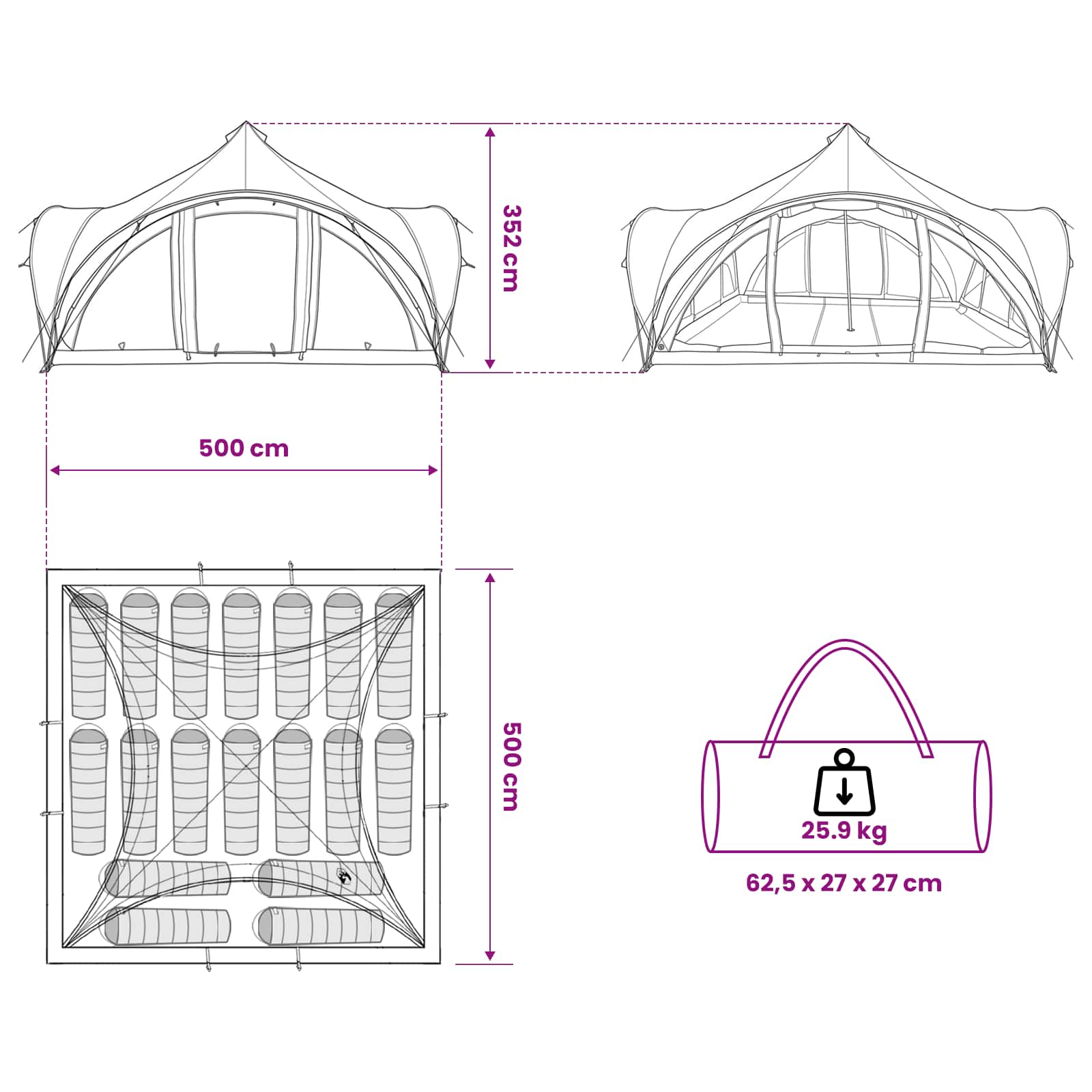 Tipi Tent met dak Groen 18-Persoon Polyester en staal is nu te koop bij PeponiXL, paradijselijk wonen!