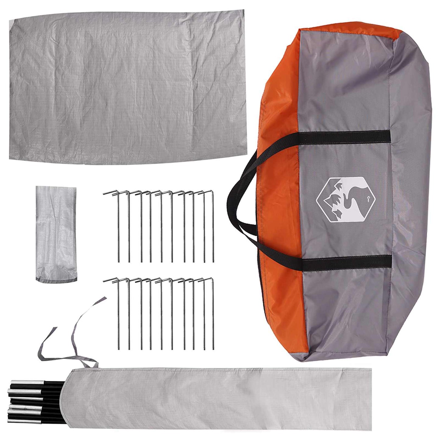 Tipi Tent met dak Grijs en Oranje 18-Persoon Polyester en staal