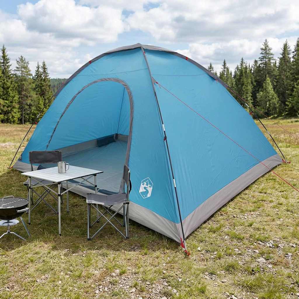 Kamperen tent met dak met luchtopening Blauw 335 x 275 x 180 cm