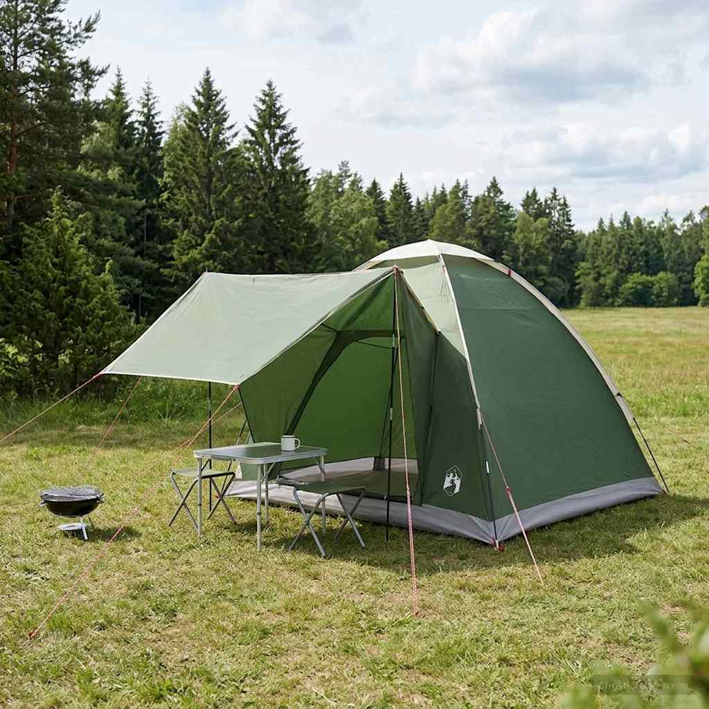 Kamperen tent met dak Groen 2-persoons Polyester en staal