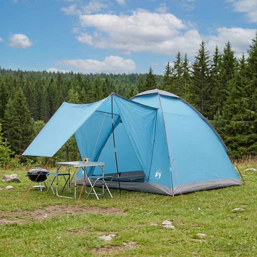 Kamperen tent met dak Blauw 2-persoons Polyester en staal
