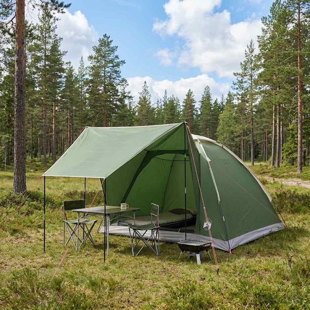 Kamperen tent met dak Groen 4-persoons Polyester en staal