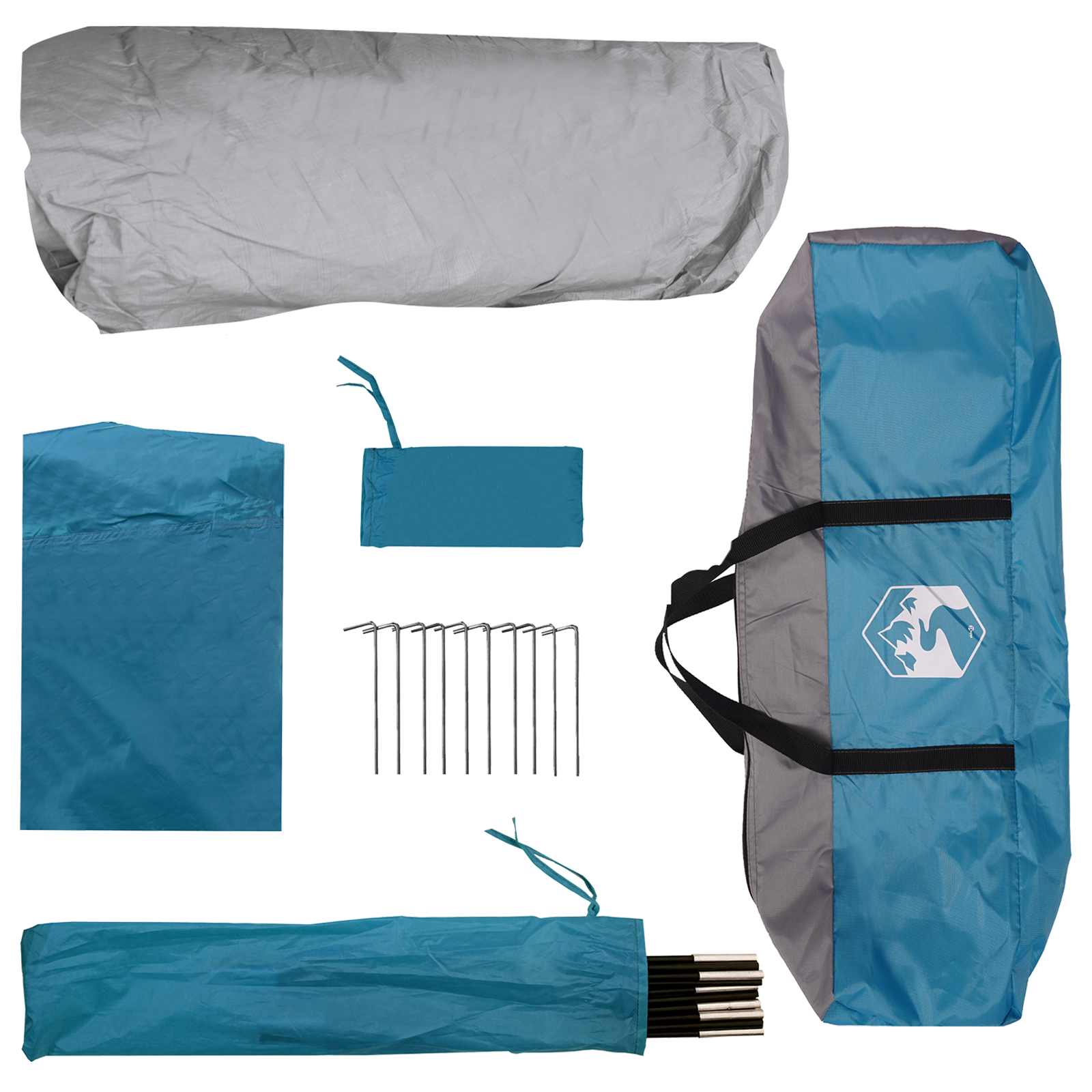 Directe Tent Blauw 365 x 380 x 200 cm Polyester en staal is nu te koop bij PeponiXL, paradijselijk wonen!