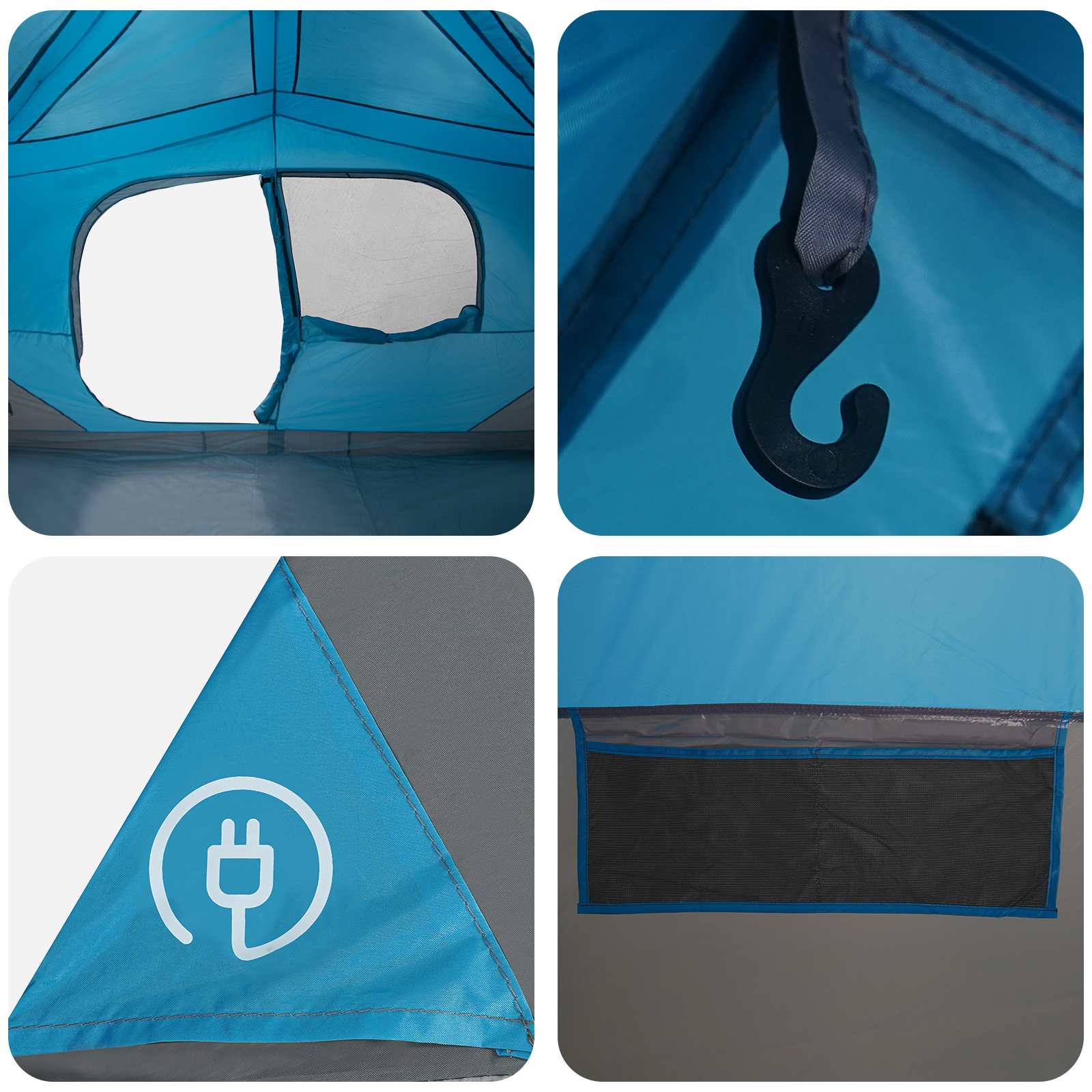 Directe Tent Blauw 365 x 380 x 200 cm Polyester en staal is nu te koop bij PeponiXL, paradijselijk wonen!