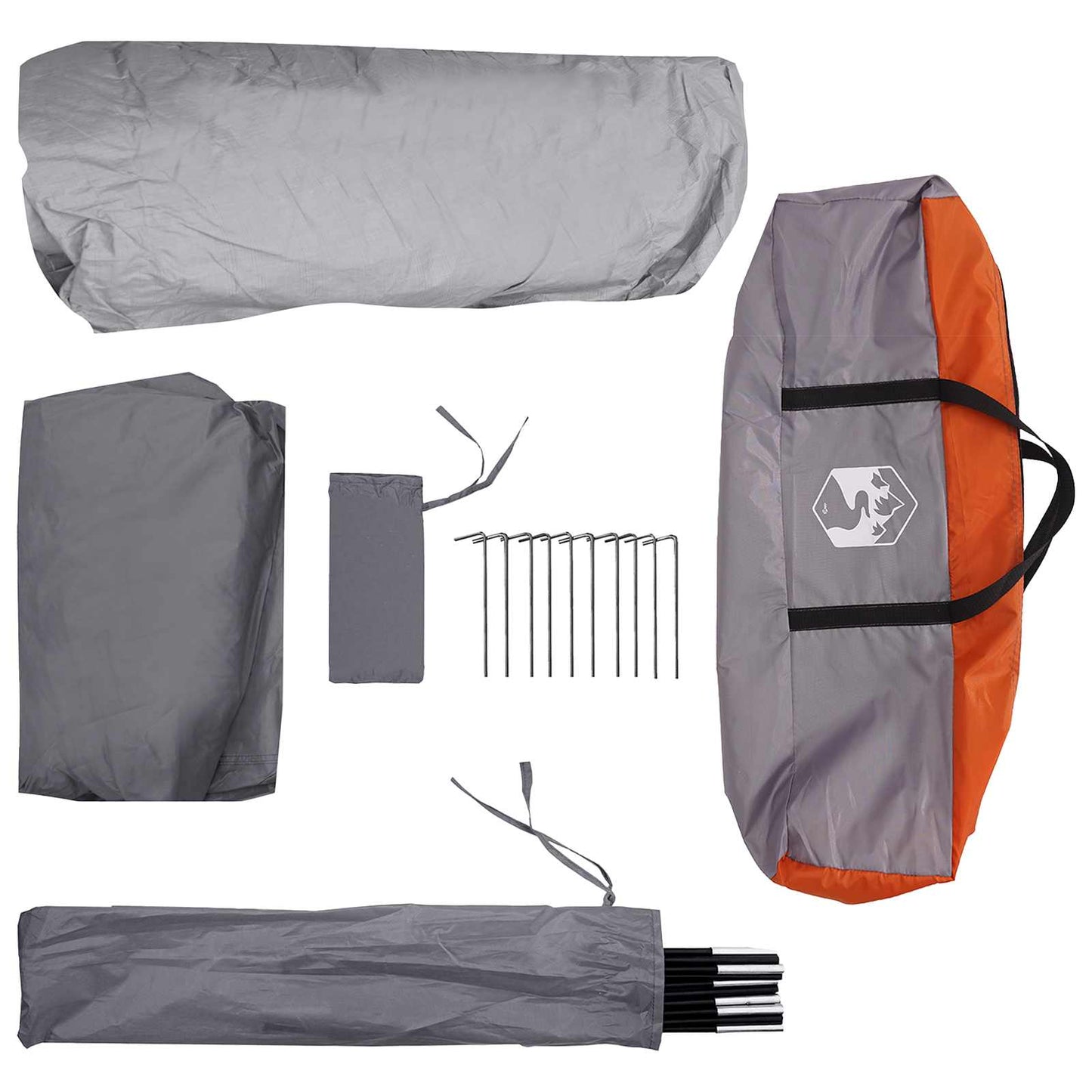 Directe Tent met dak Grijs en Oranje 365 x 380 x 200 cm is nu te koop bij PeponiXL, paradijselijk wonen!