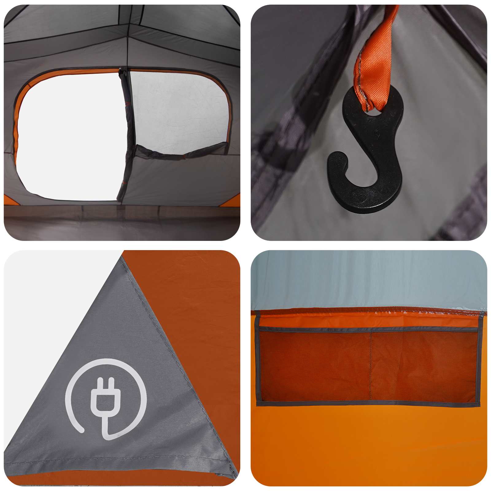 Directe Tent met dak Grijs en Oranje 365 x 380 x 200 cm is nu te koop bij PeponiXL, paradijselijk wonen!