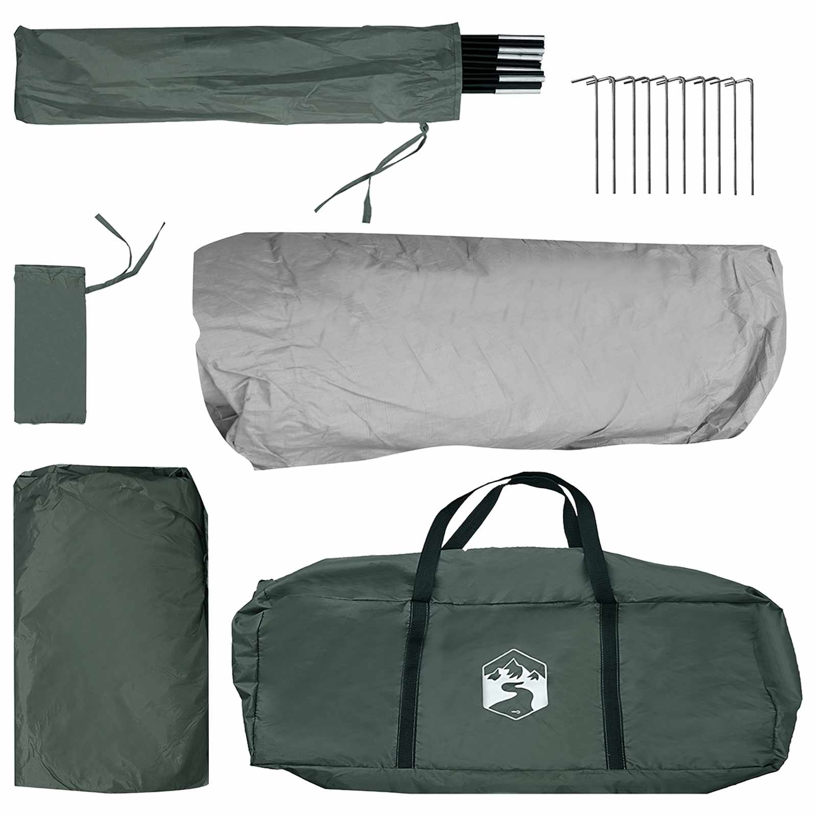 Directe Tent Legergroen 365 x 380 x 200 cm Polyester en staal is nu te koop bij PeponiXL, paradijselijk wonen!