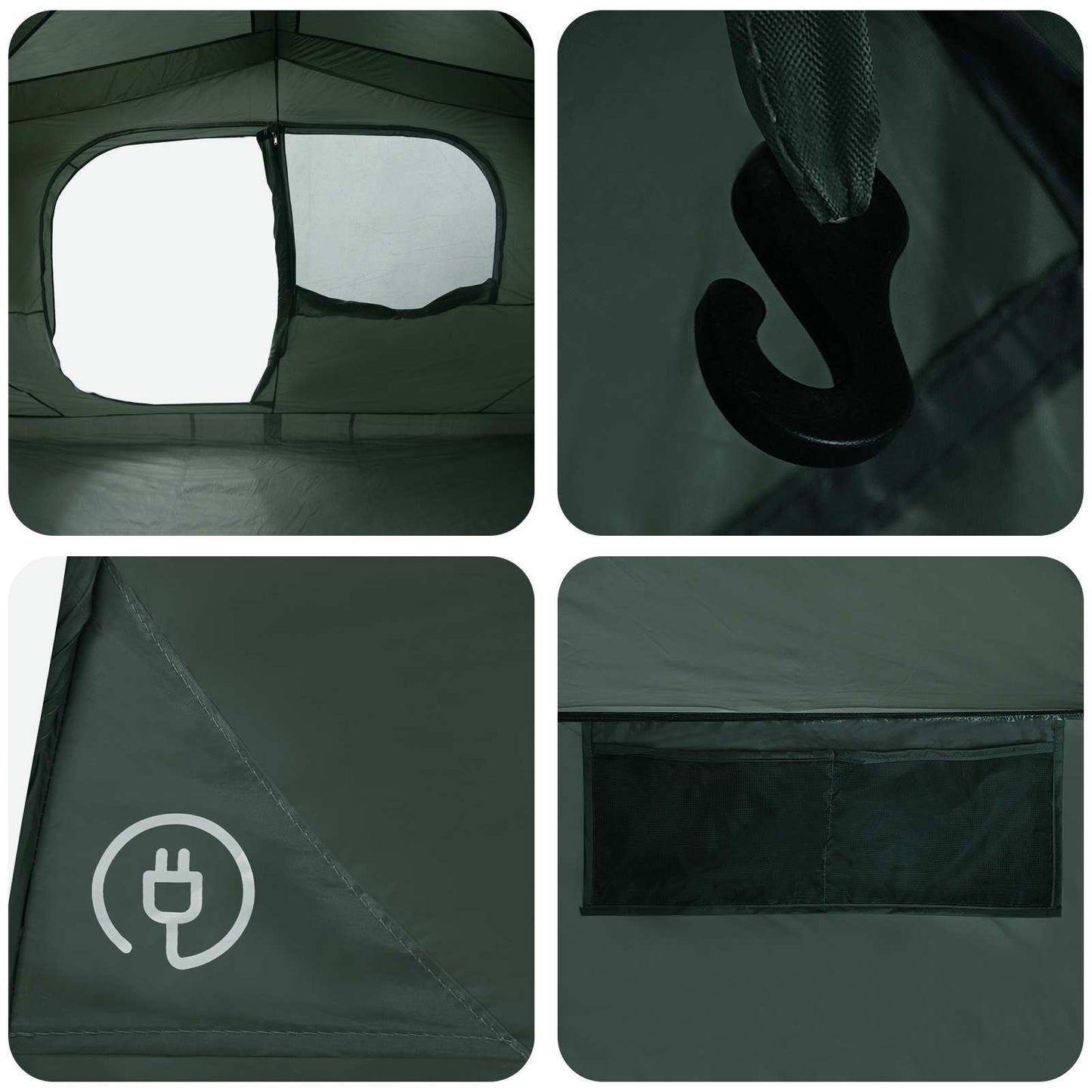 Directe Tent Legergroen 365 x 380 x 200 cm Polyester en staal is nu te koop bij PeponiXL, paradijselijk wonen!